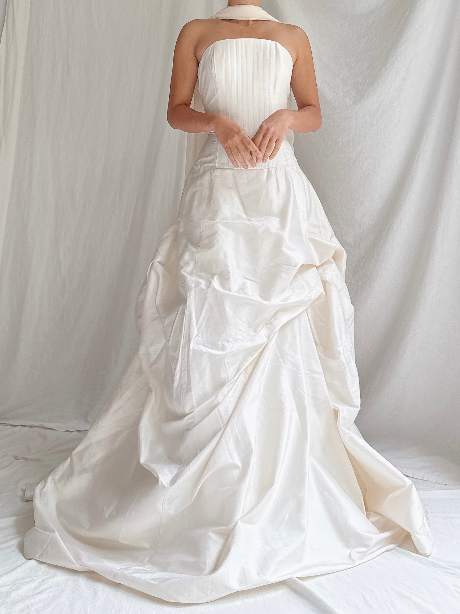 Vintage Jessica McClintock Silk Draped Gown - S/4