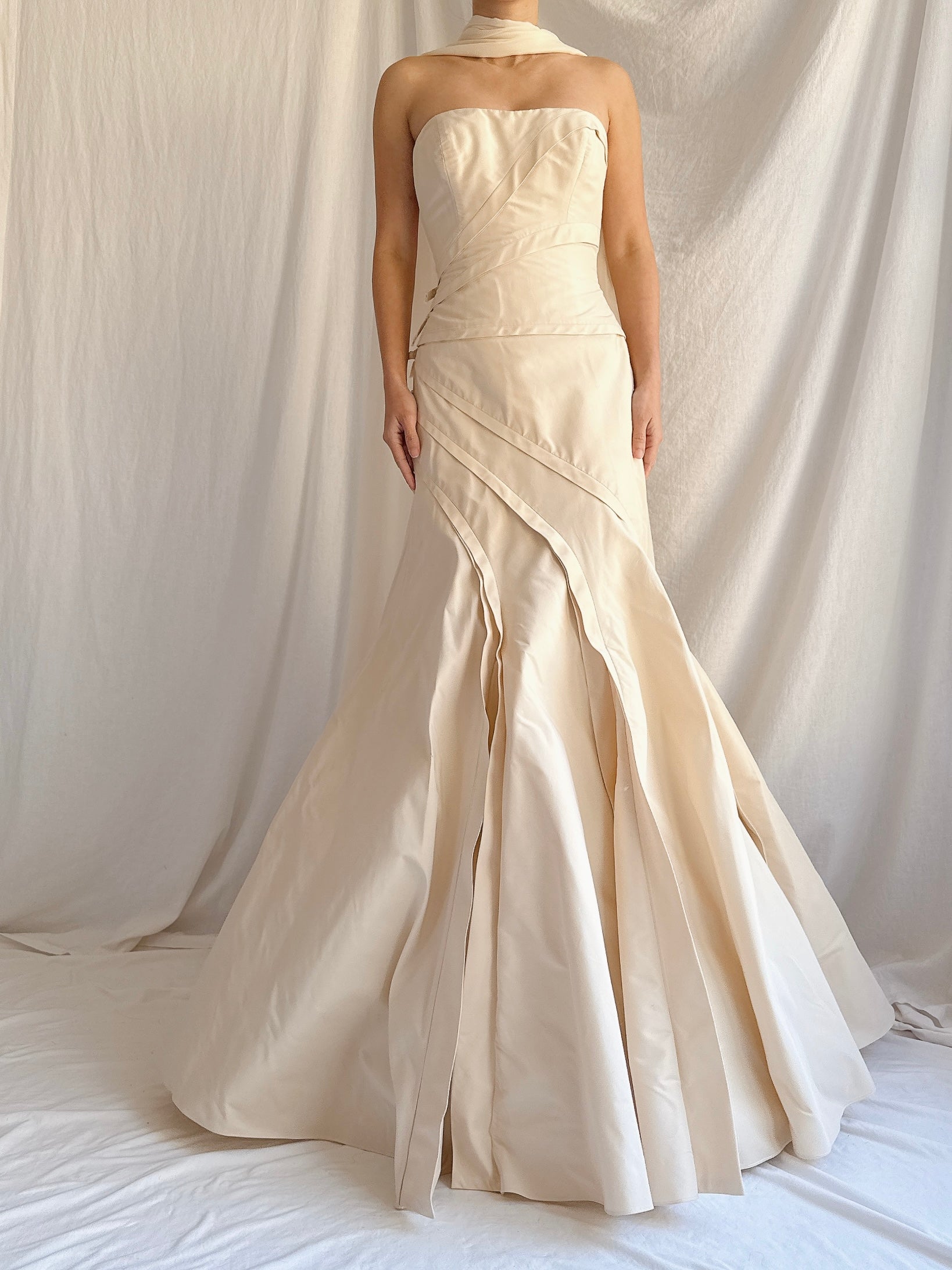 Vintage Vera Wang Champagne Silk/Cotton Gown - XS/4