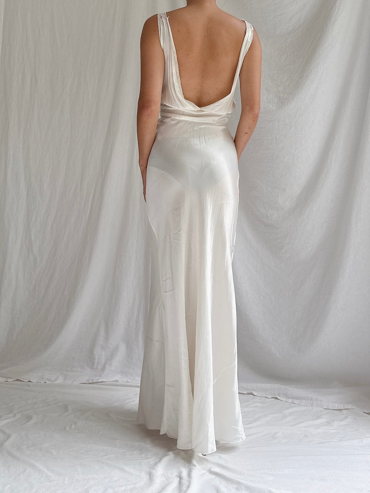 1930s Satin Slip Dress - S
