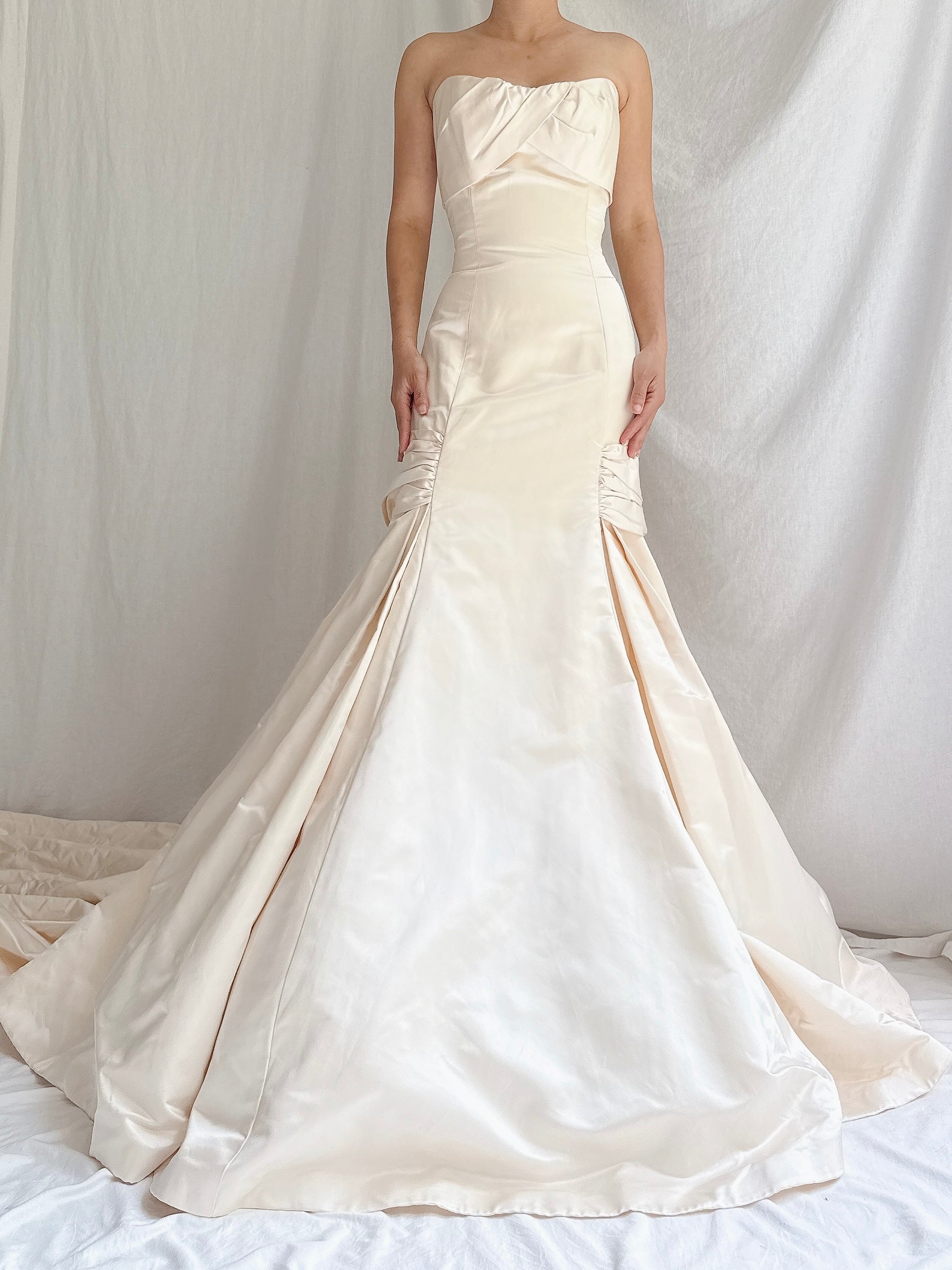 Vintage Marisa Strapless Silk Gown - S/M