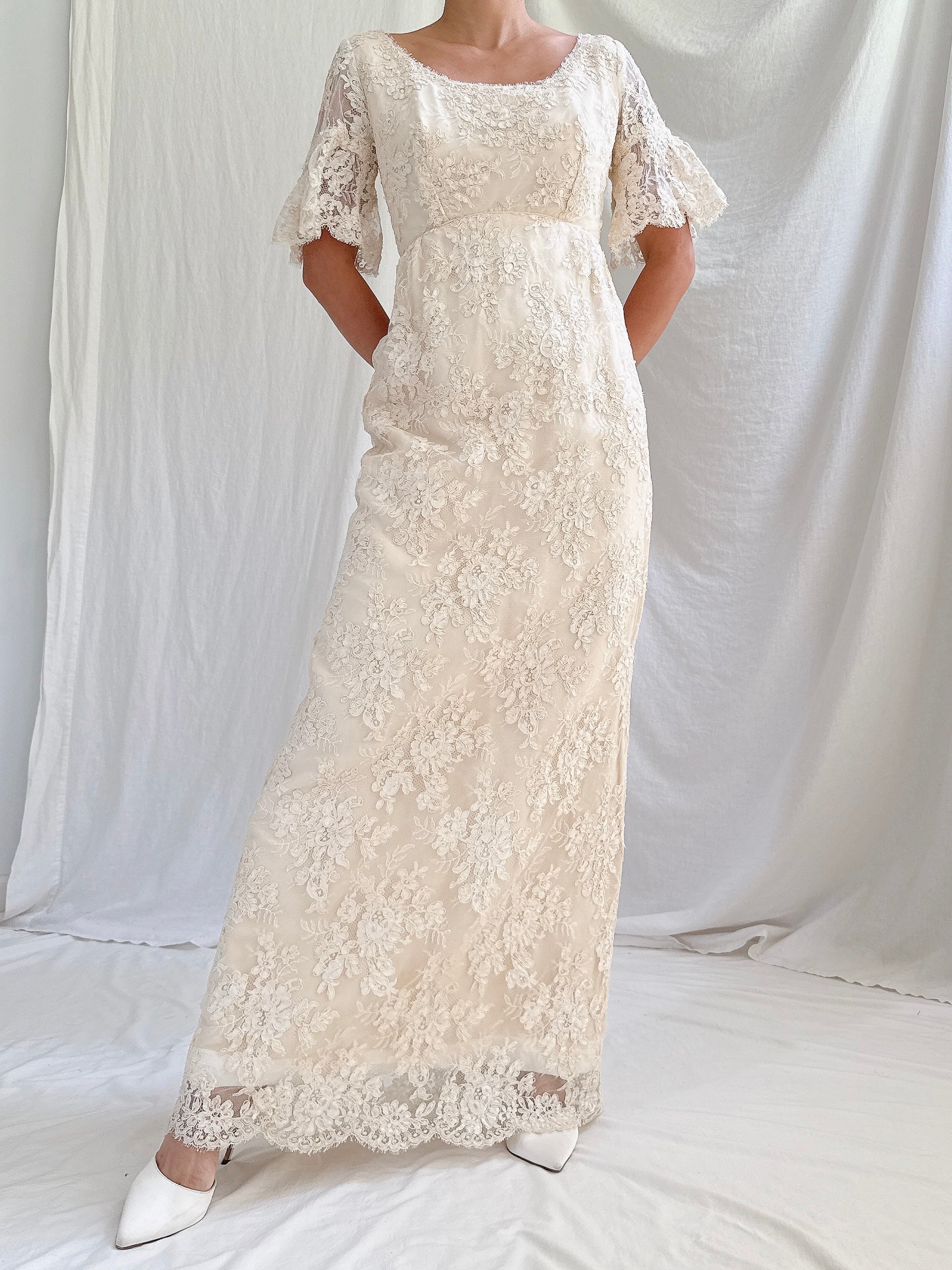 1969s Alencon Lace Dress - XS