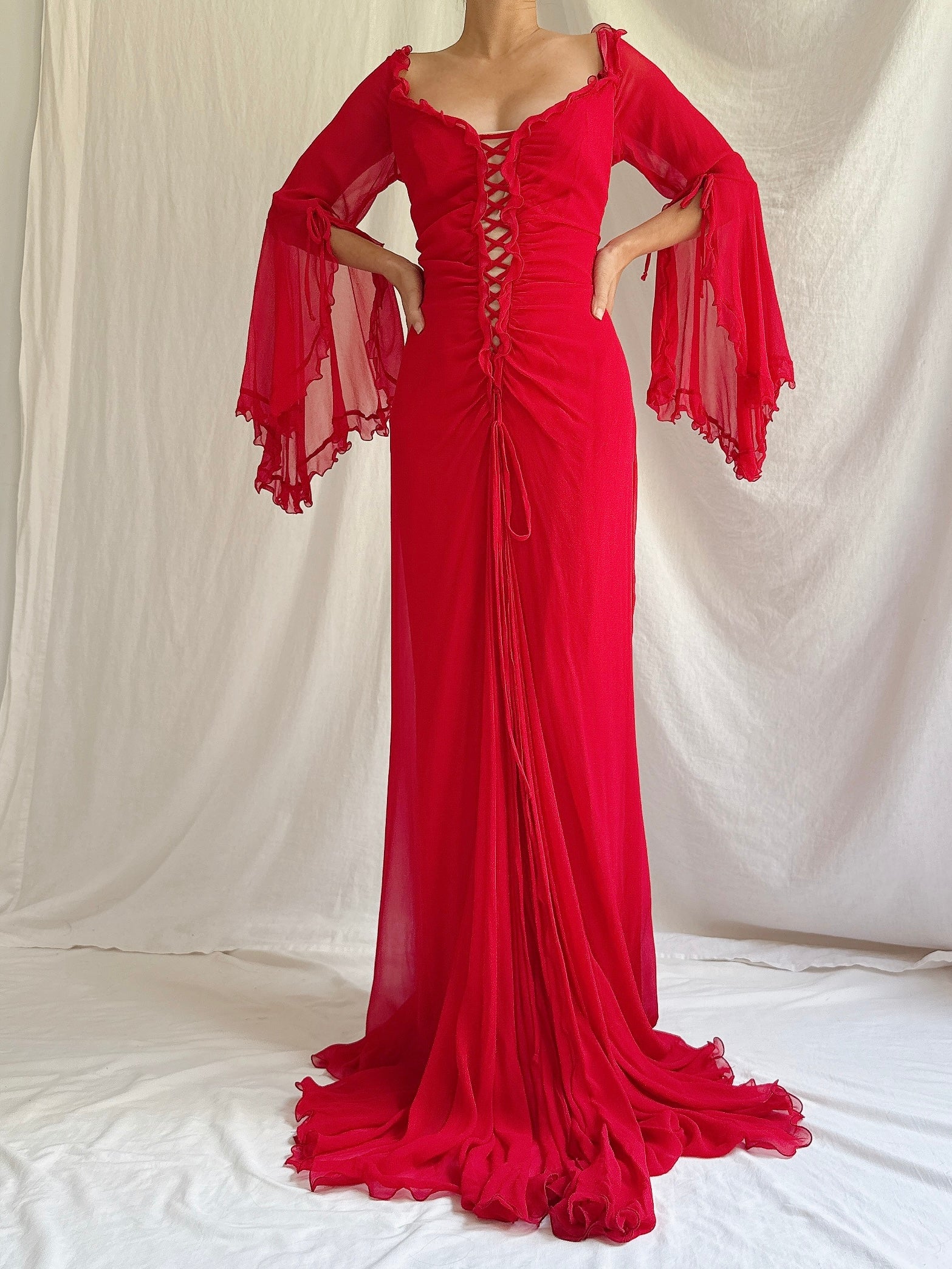 Vintage Bellville Sassoon Silk Gown - UK 14