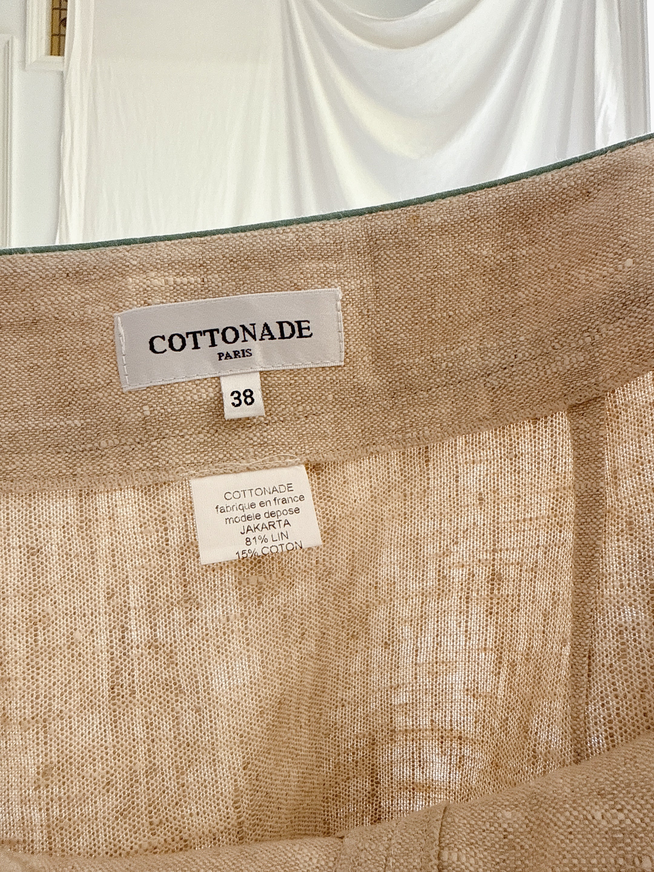 Vintage Cottonade Paris Linen Skirt - FR 38