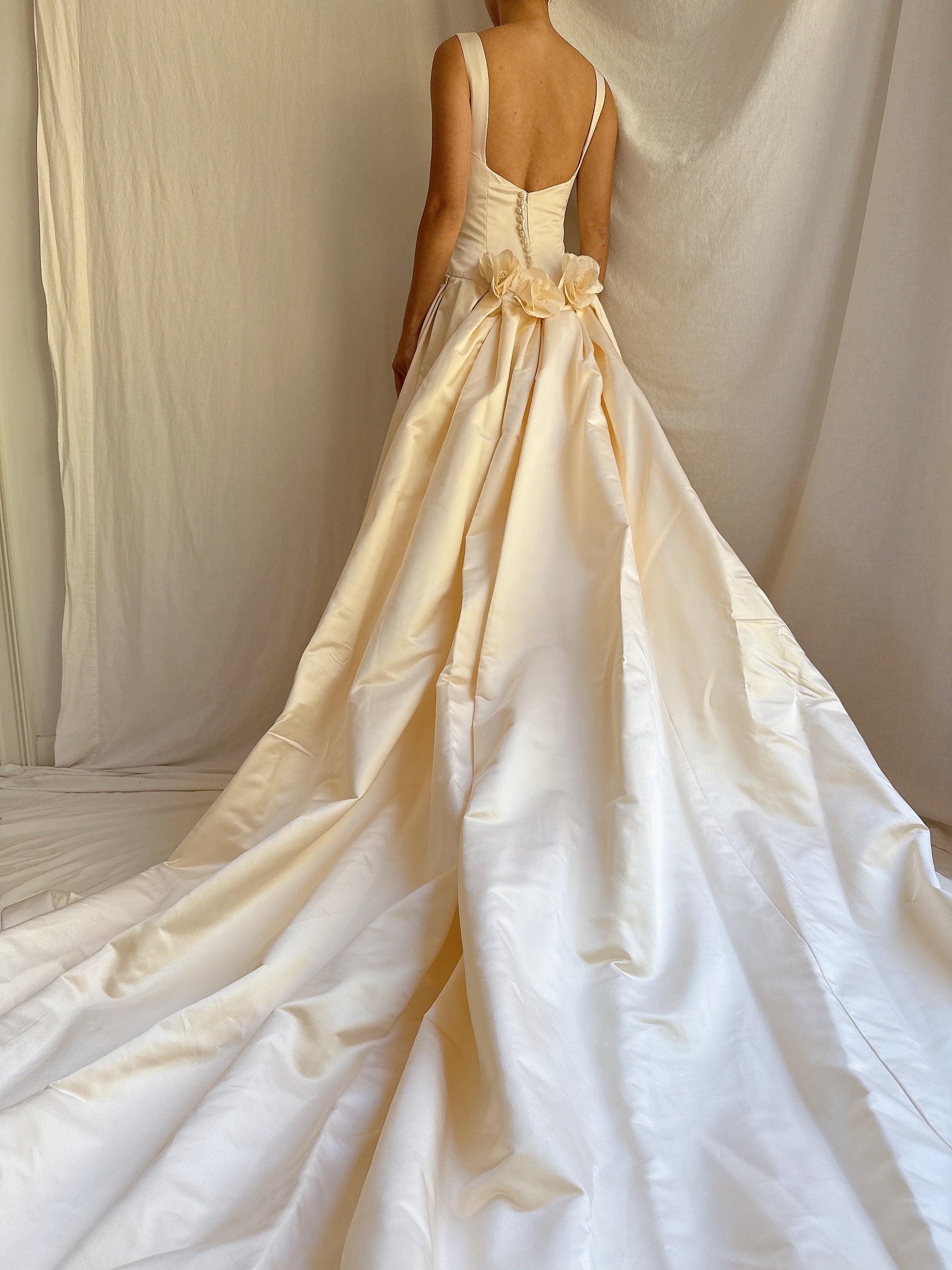Square Neck Silk 2 Piece Gown - Size 10