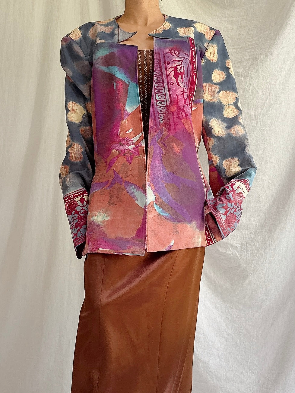 Vintage Emmanuelle Khanh  Abstract Jacket - M/L FR 44