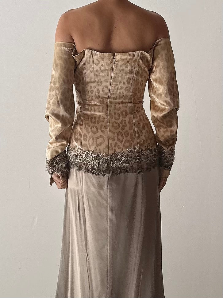 Vintage Steven Yerrick Silk Off the Shoulder Gown - Size 10