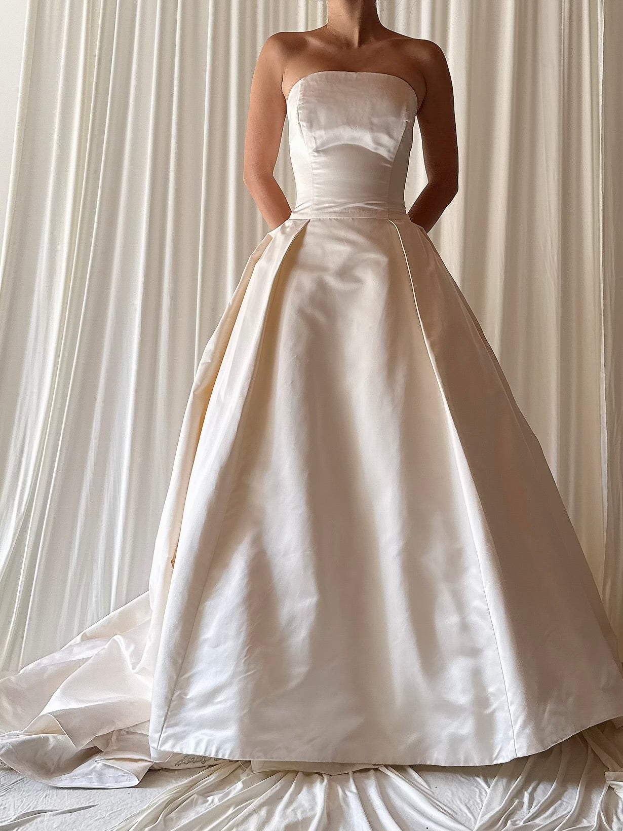 Vintage Strapless Silk Gown - XS/S