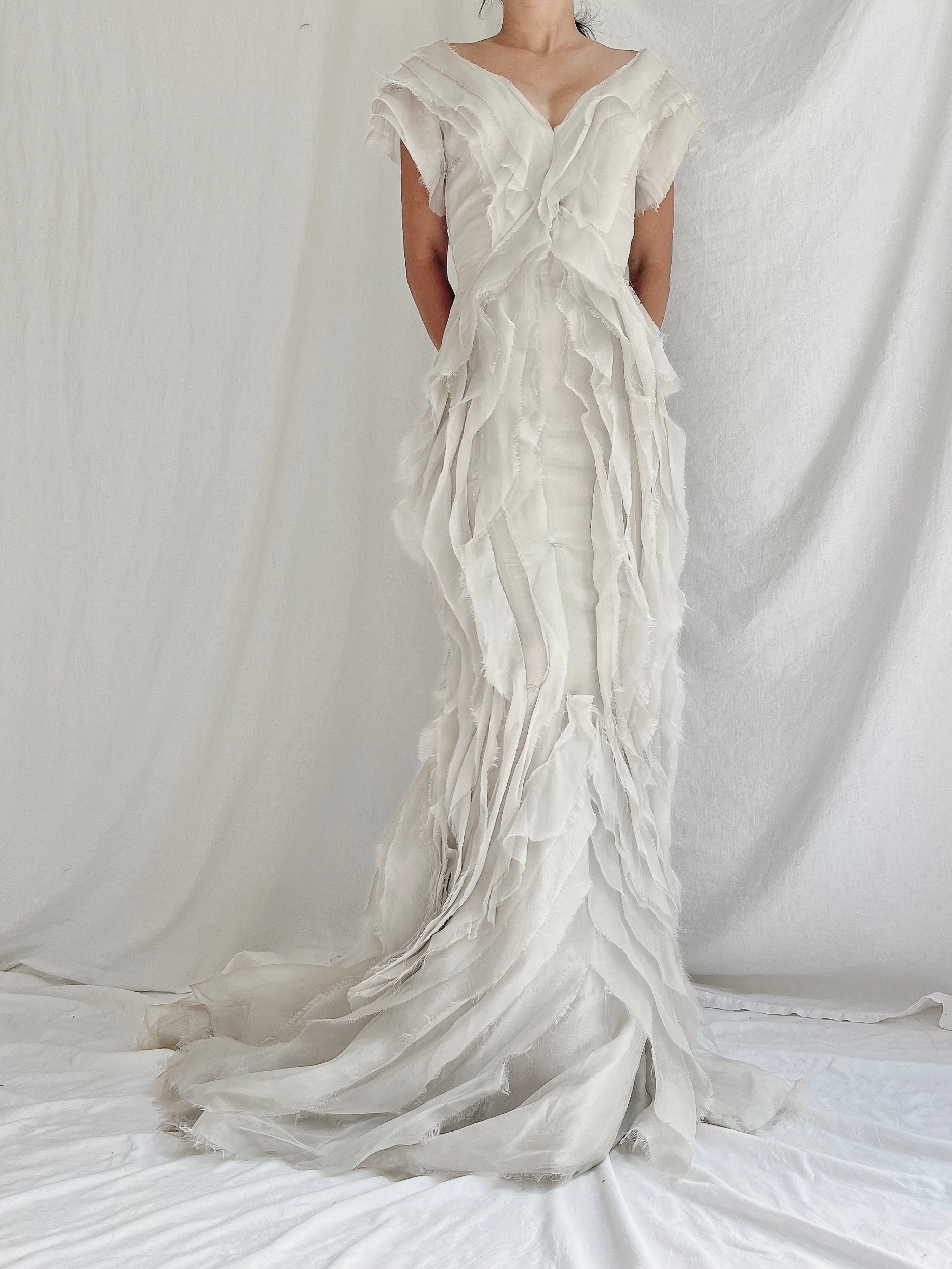 Vintage Dove Gray J. Mendel Silk Gown - XS/2