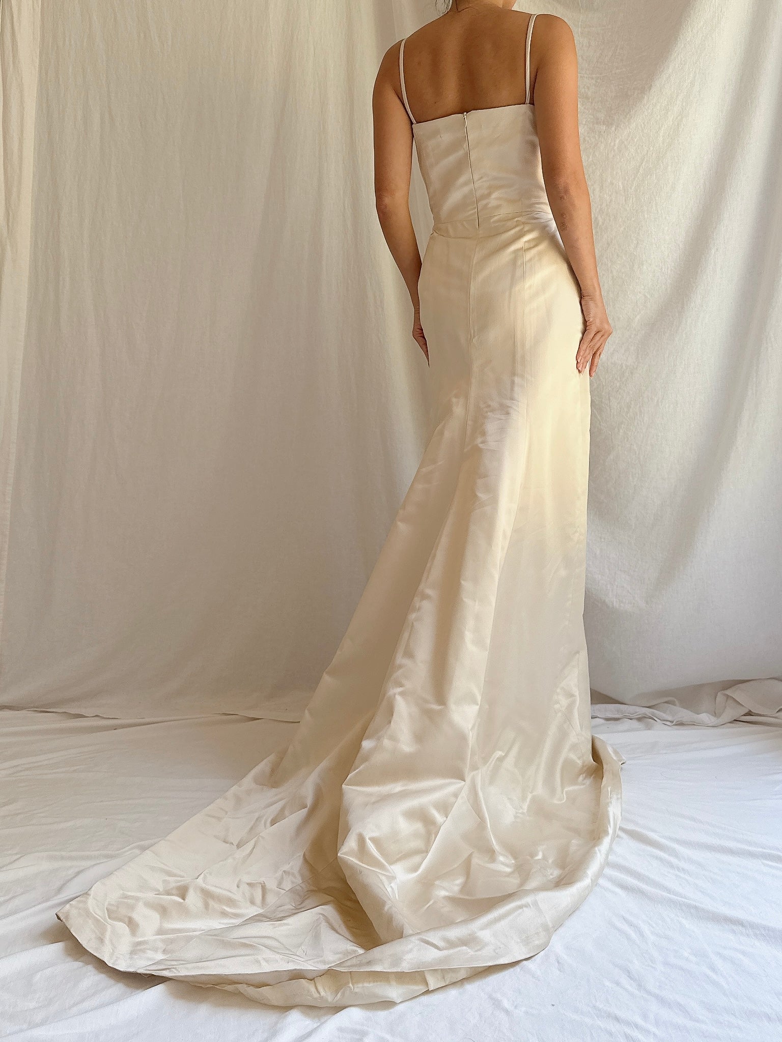 Vintage Peter Soronen Champagne Silk Charmeuse Gown - XS/2