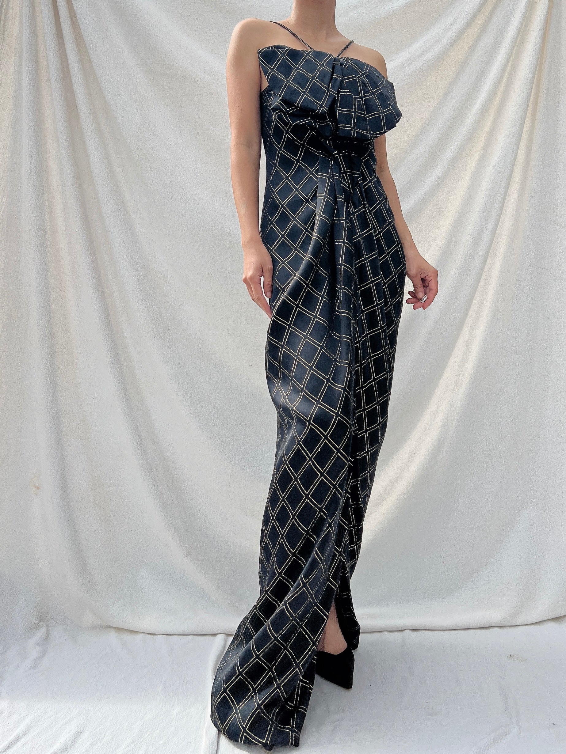 Vintage Galanos Silk Halter Gown - M