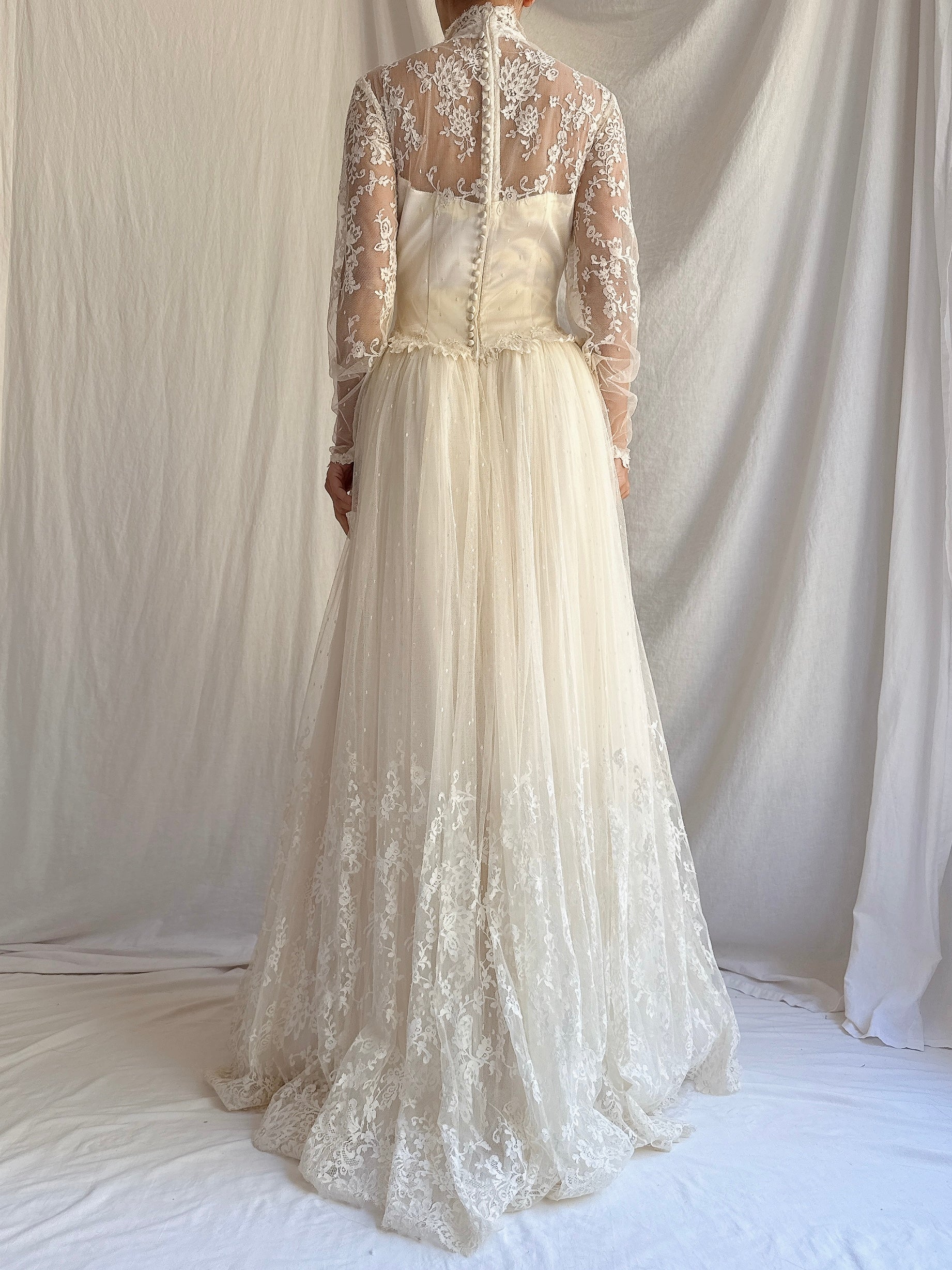 Vintage Silk Lace Gown - Size XS/S