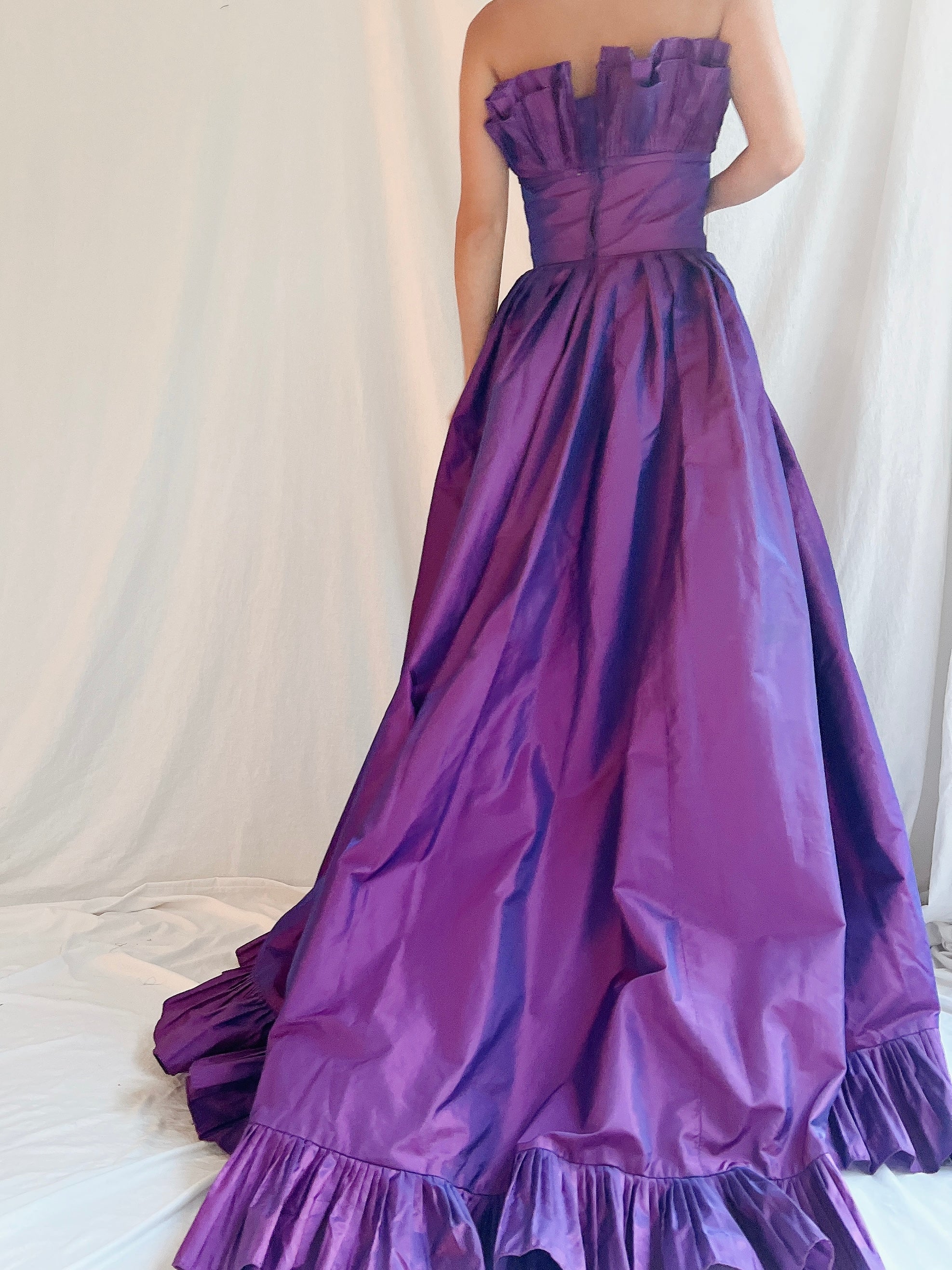 purple iridescent dress Vintage Victor Costa Purple Iridescent Gown - 4