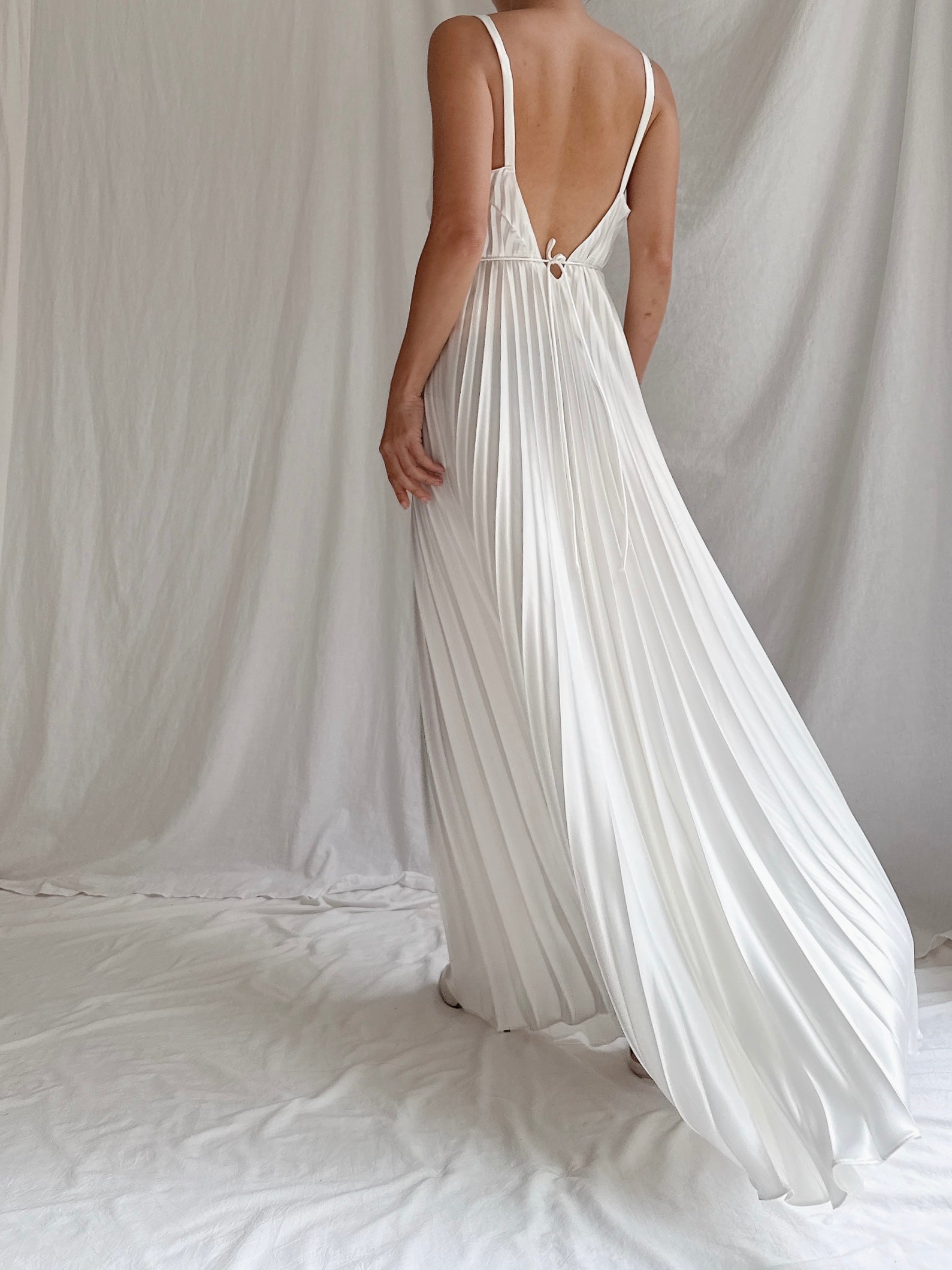 Vintage Pleated Slip Dress - S-M