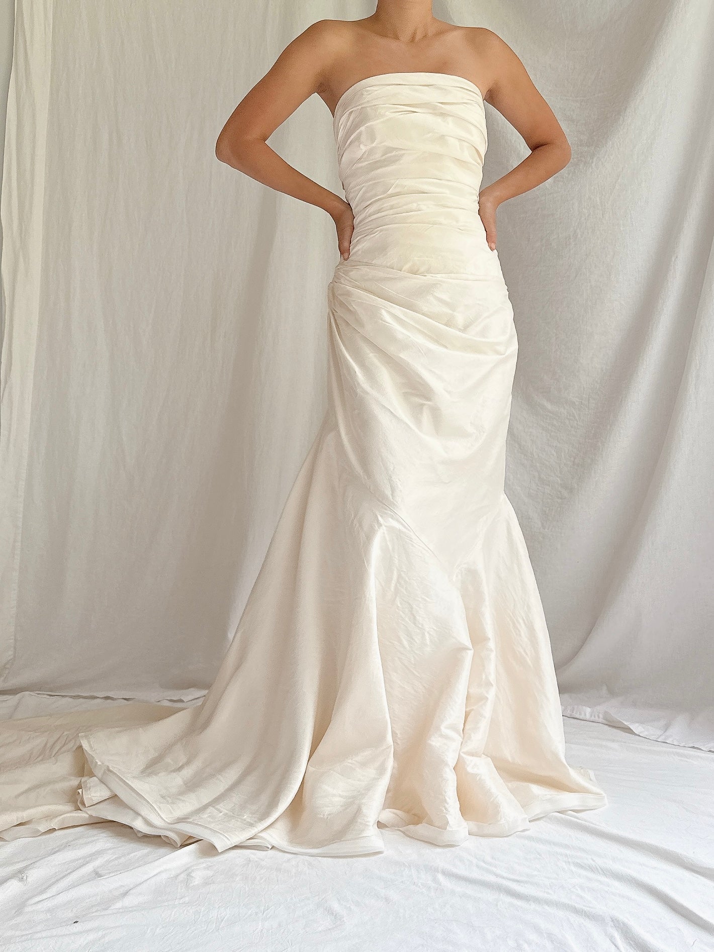 Vintage Strapless Silk Gown - M/8/10