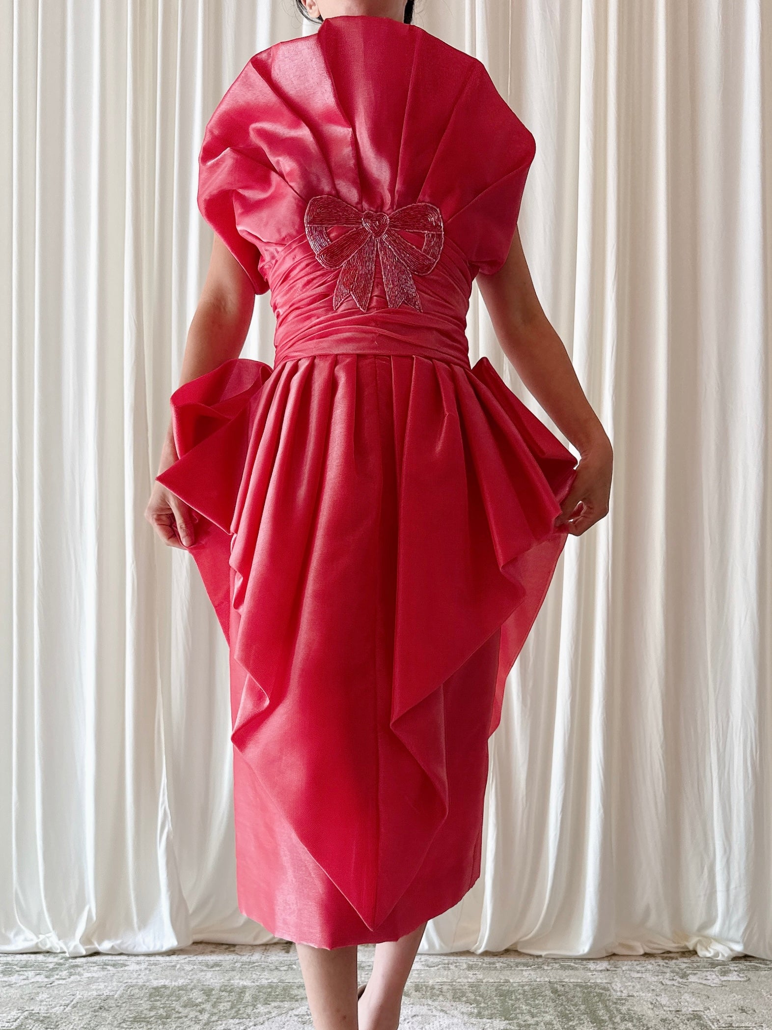 Vintage Victor Costa Coral Dress - Size 27”