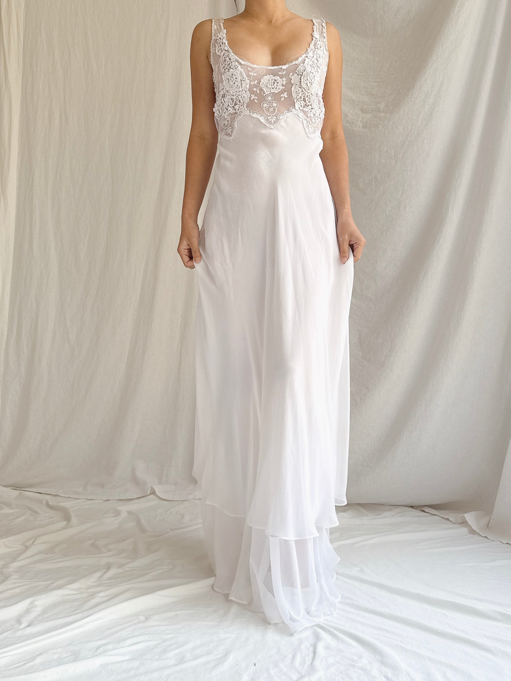 Vintage Chiffon Slip Dress - M