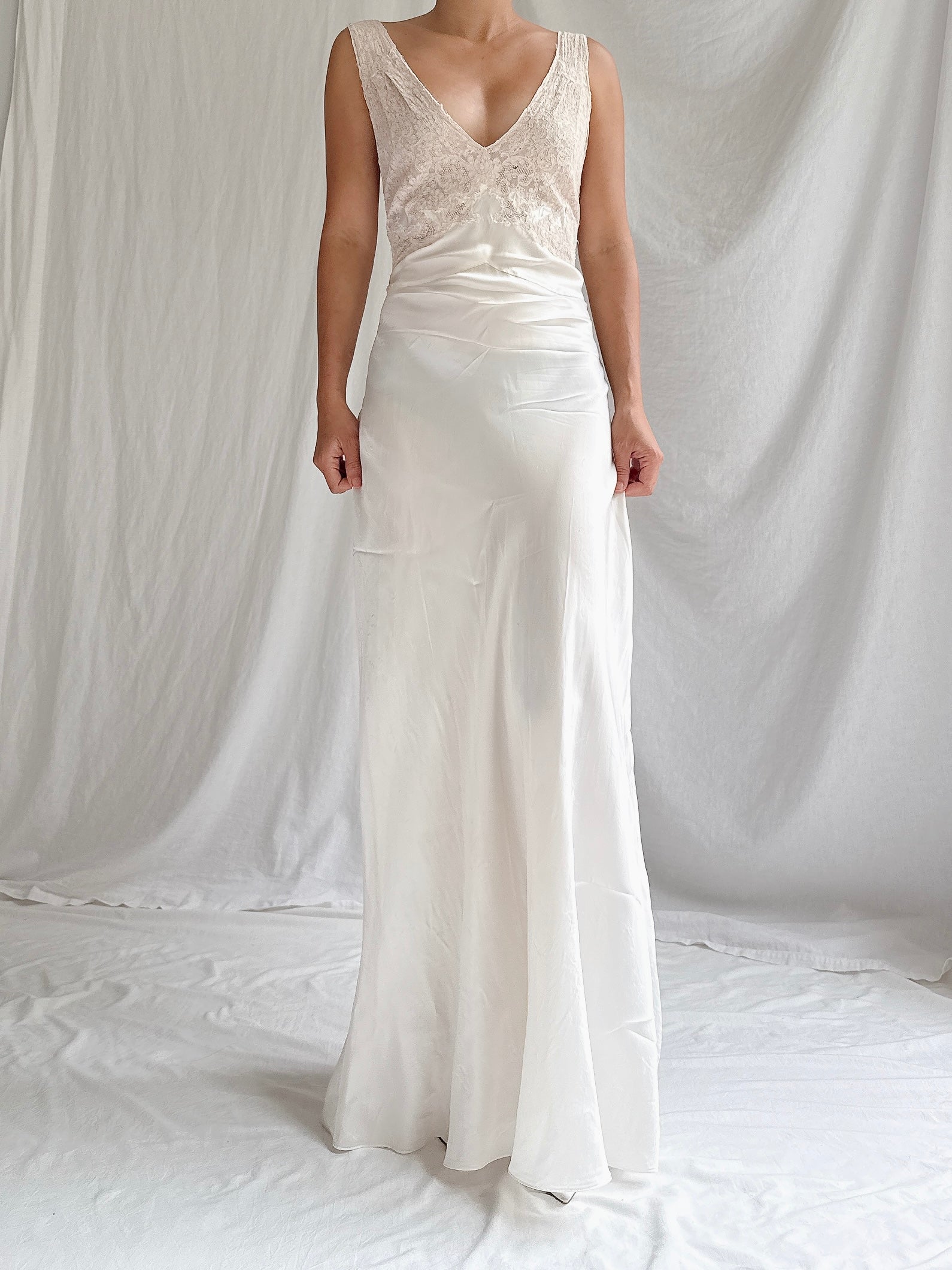 1930s Satin Slip Dress - S