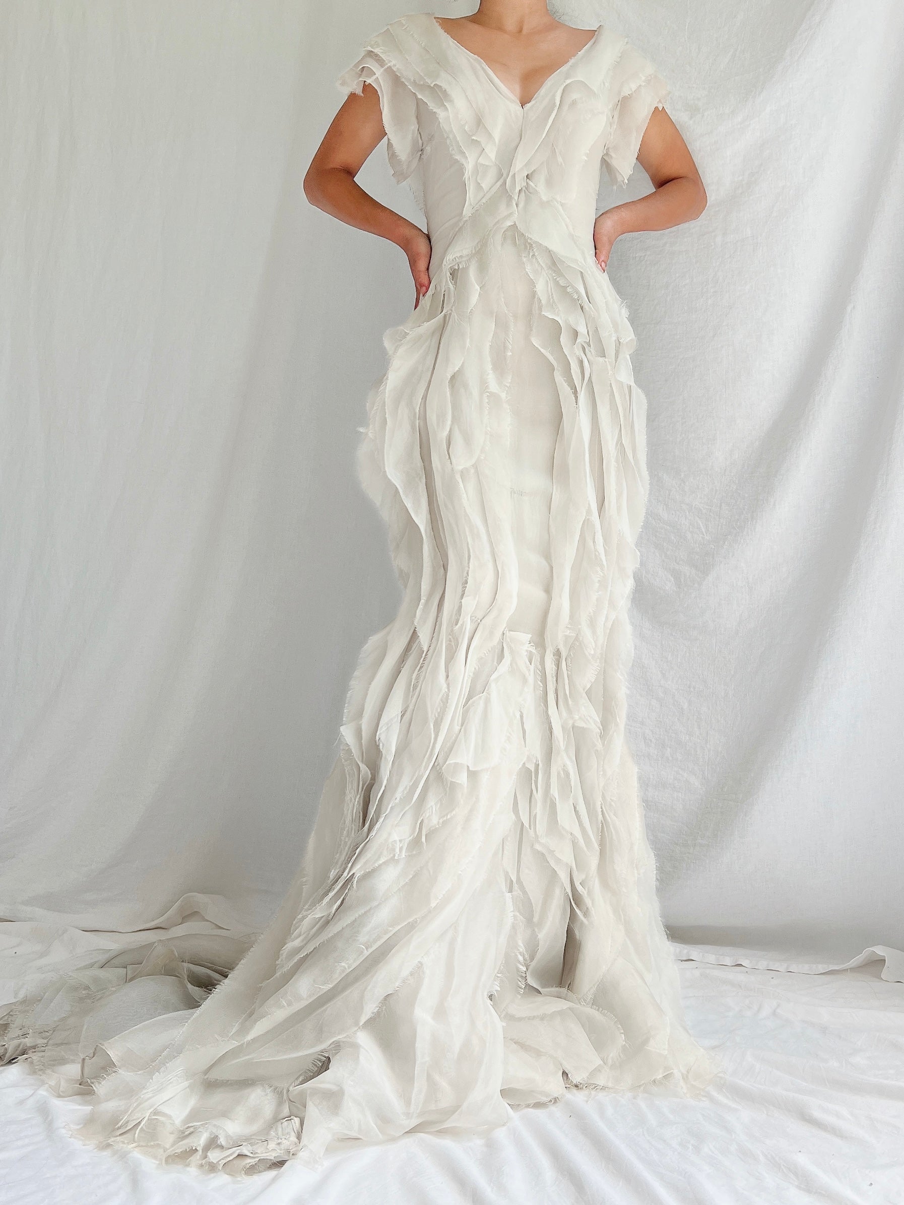 Vintage Dove Gray J. Mendel Silk Gown - XS/2