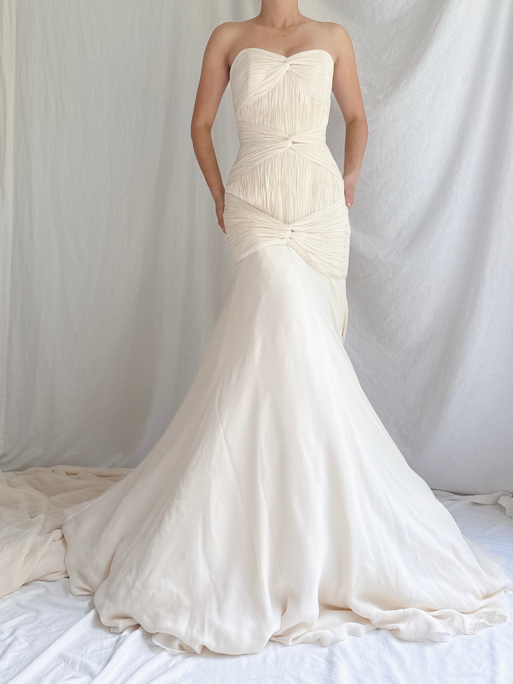 Vintage Rafael Cennamo Silk Draped Gown - S/4