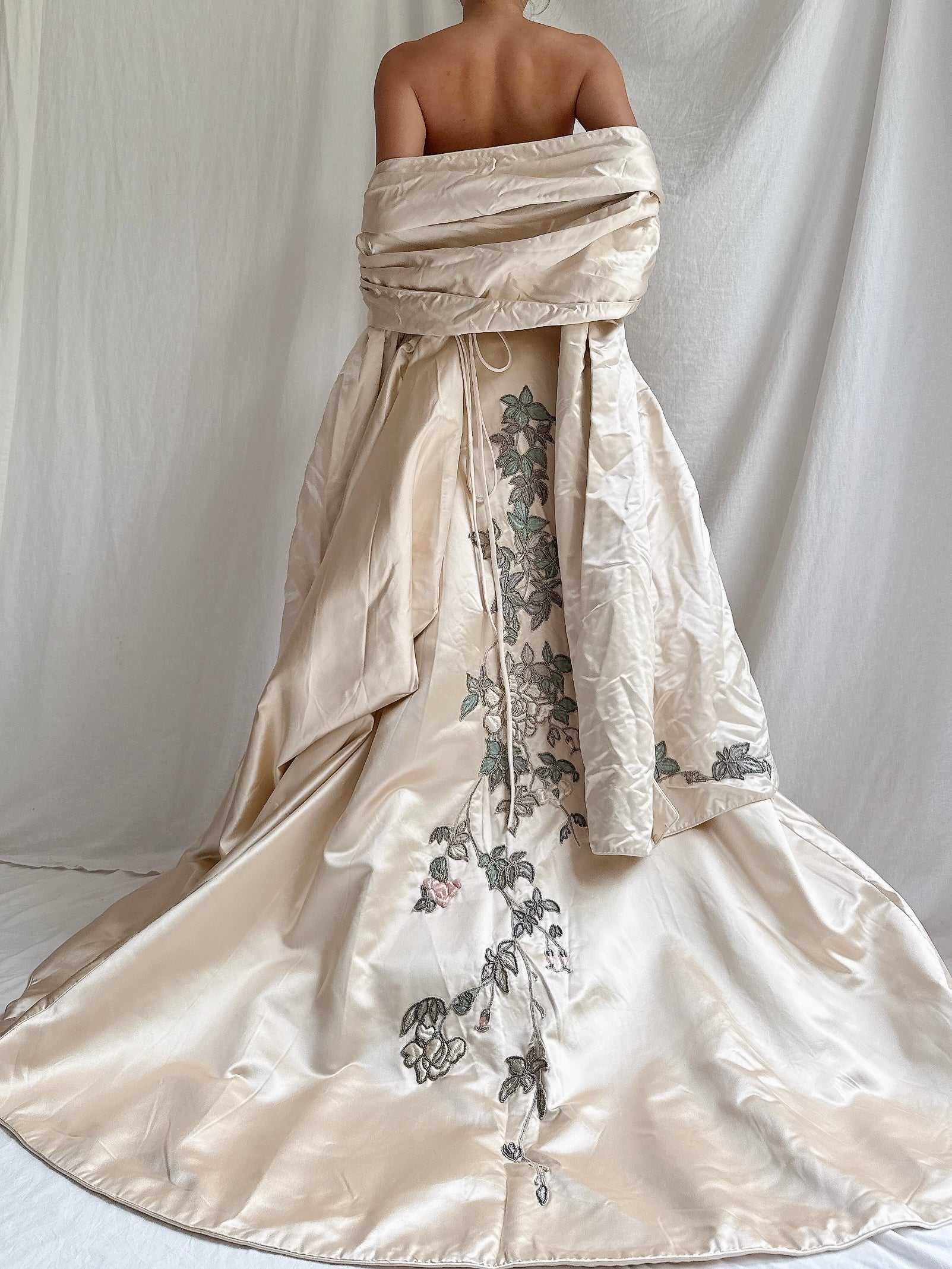 RESERVED 1990s Eavis & Brown Couture Silk Embroidered 3-Piece Set - M/L UK 14
