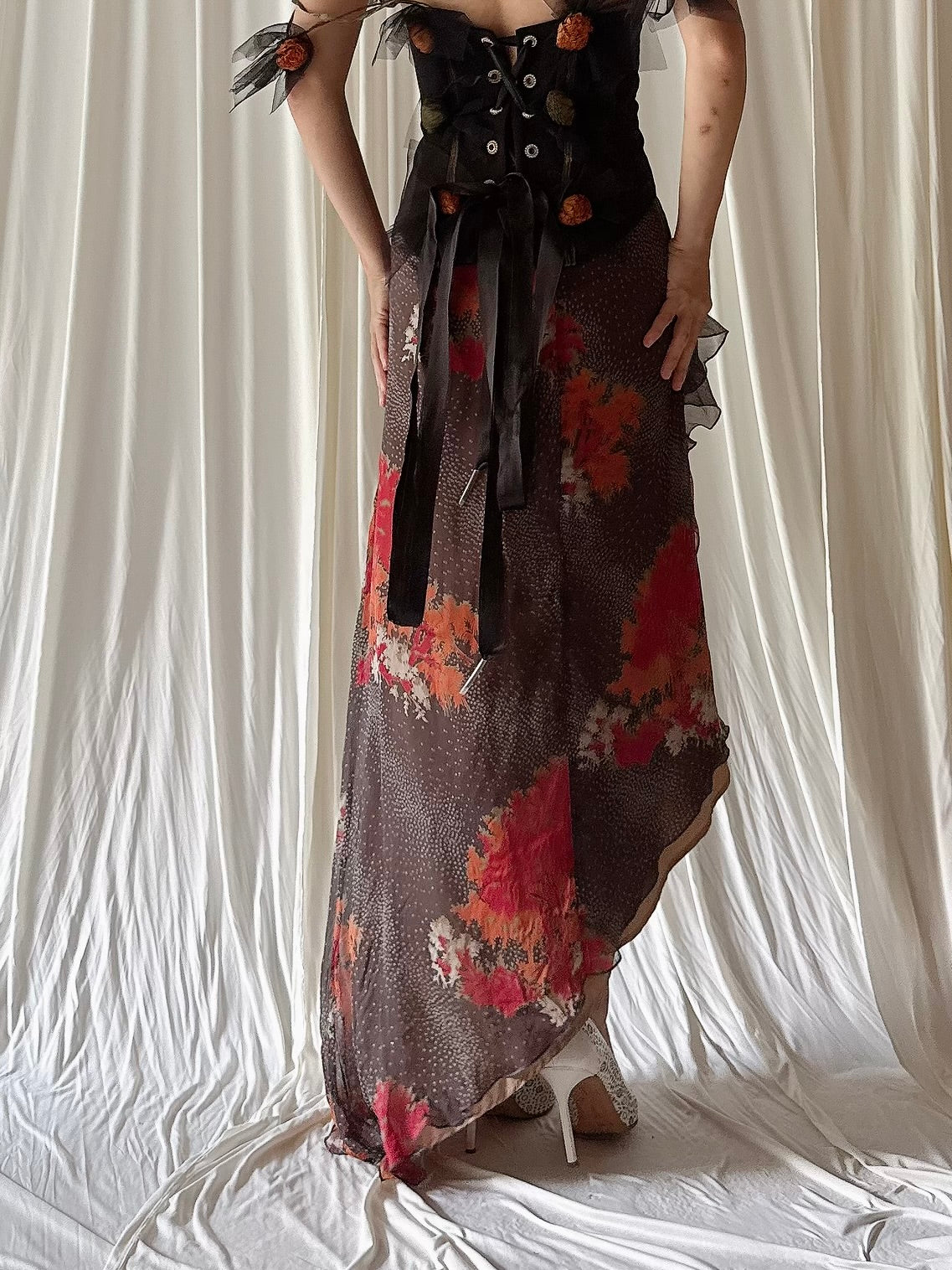 Vintage Fadi Gharib Silk Skirt - FR 48