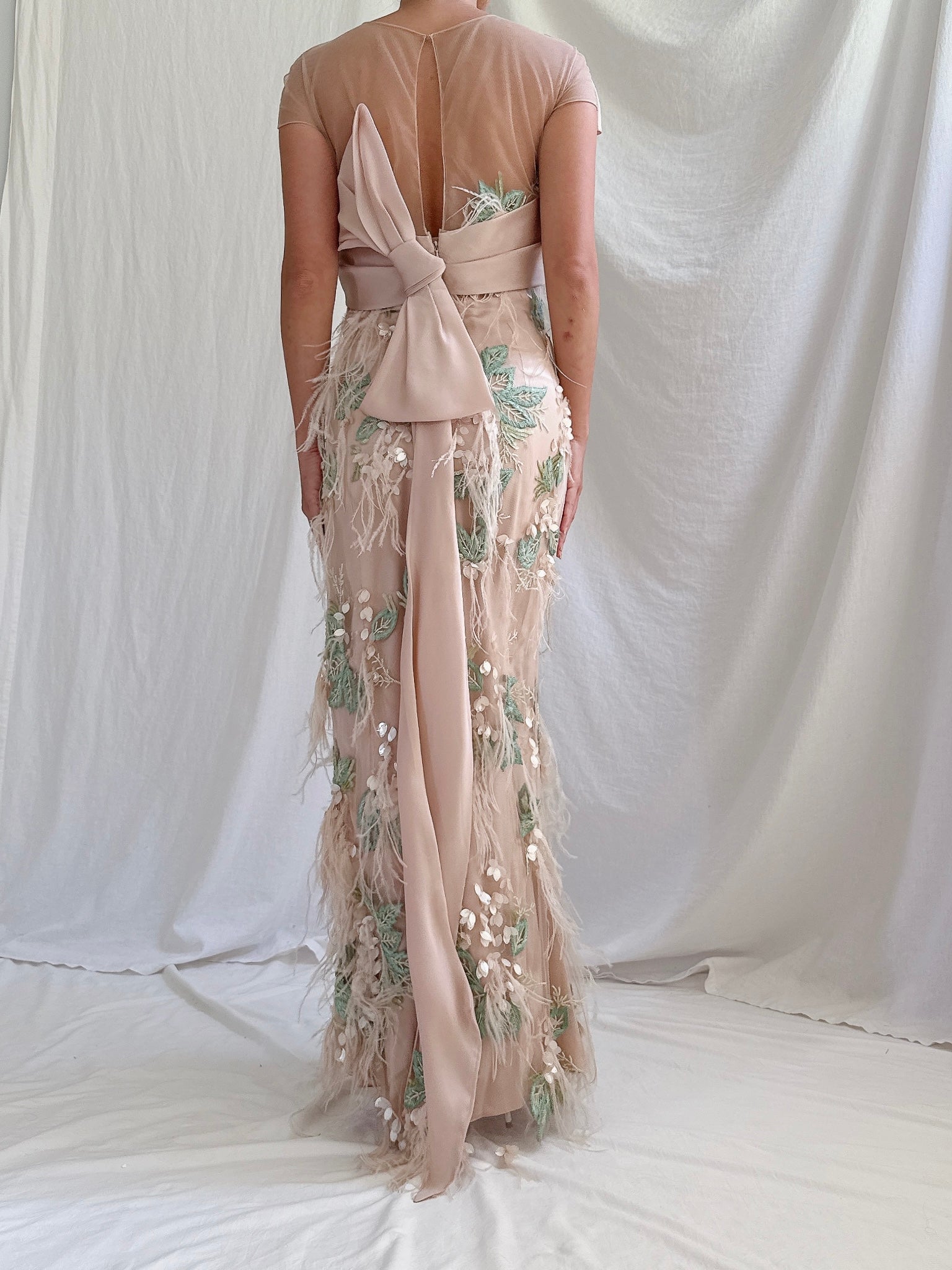 Marchesa Feather Dress - XS