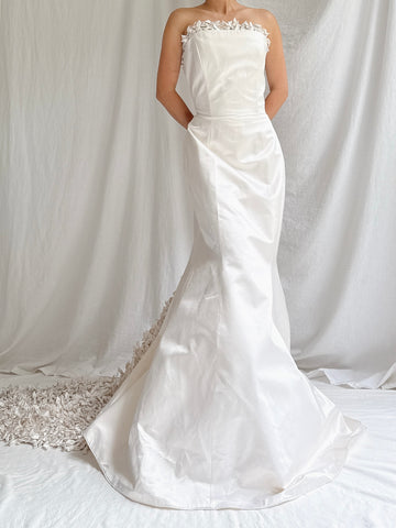 00 Maria Alexander Couture Silk Gown with Embellished Bows - S/6