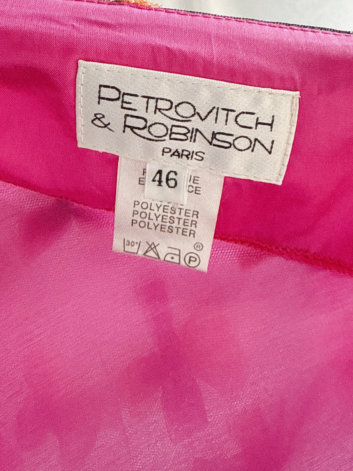 Vintage Petrovitch & Robinson Paris Skirt with Scarf - L/46