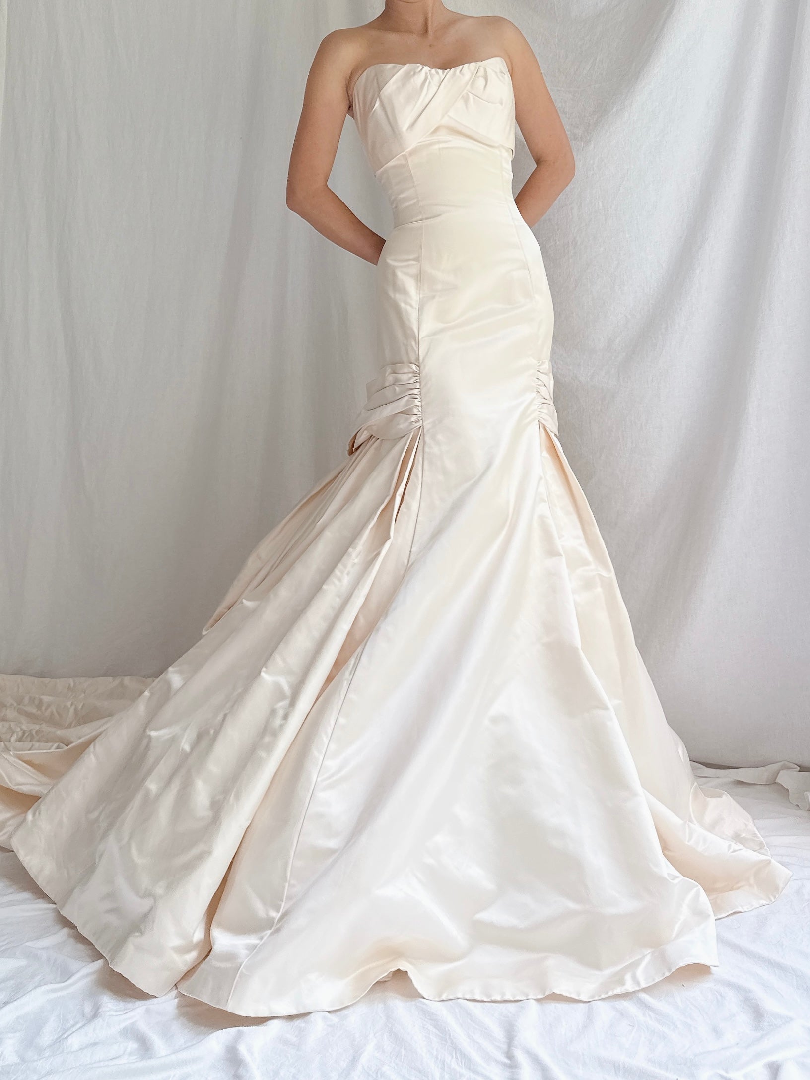 Vintage Marisa Strapless Silk Gown - S/M
