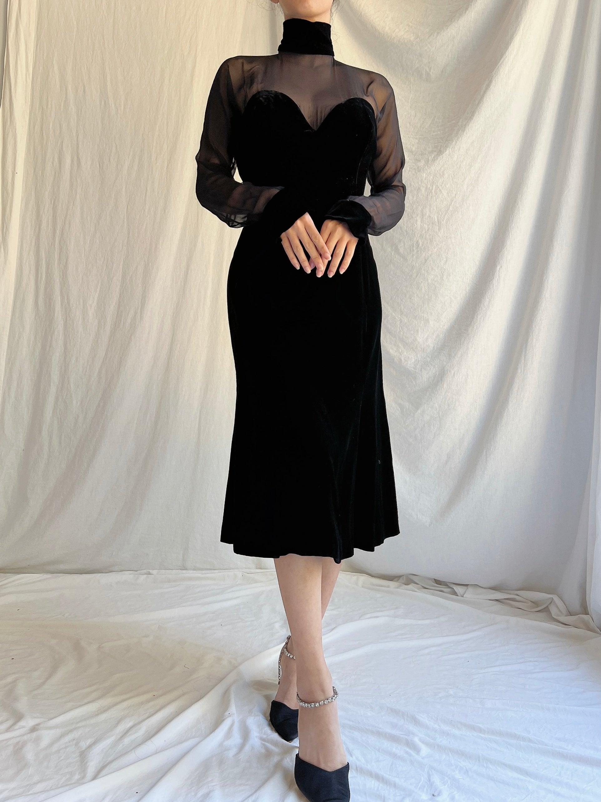 Vintage Oscar de la Renta Silk Velvet Dress - L