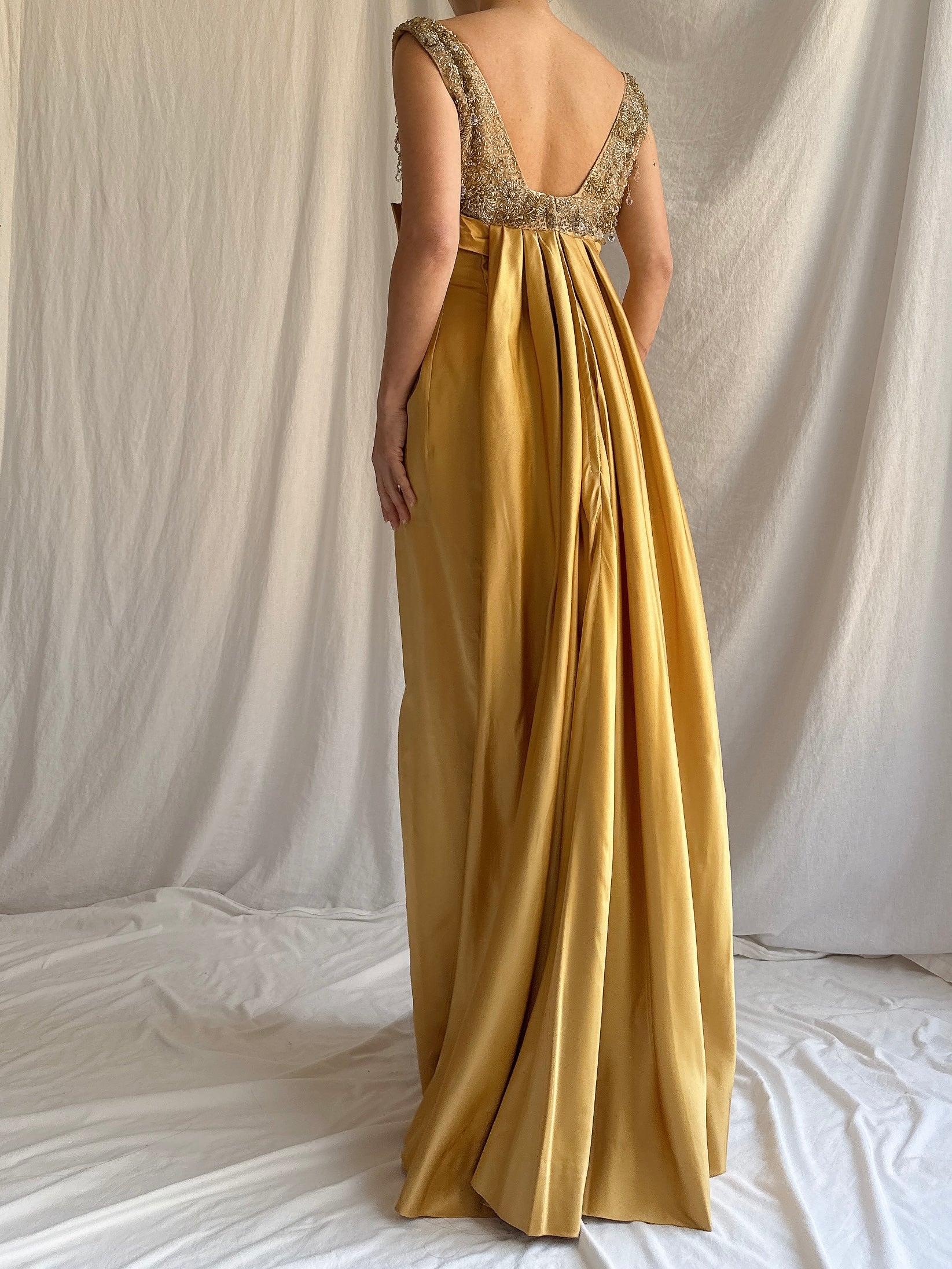 1960s Mustard Silk Gown - XS