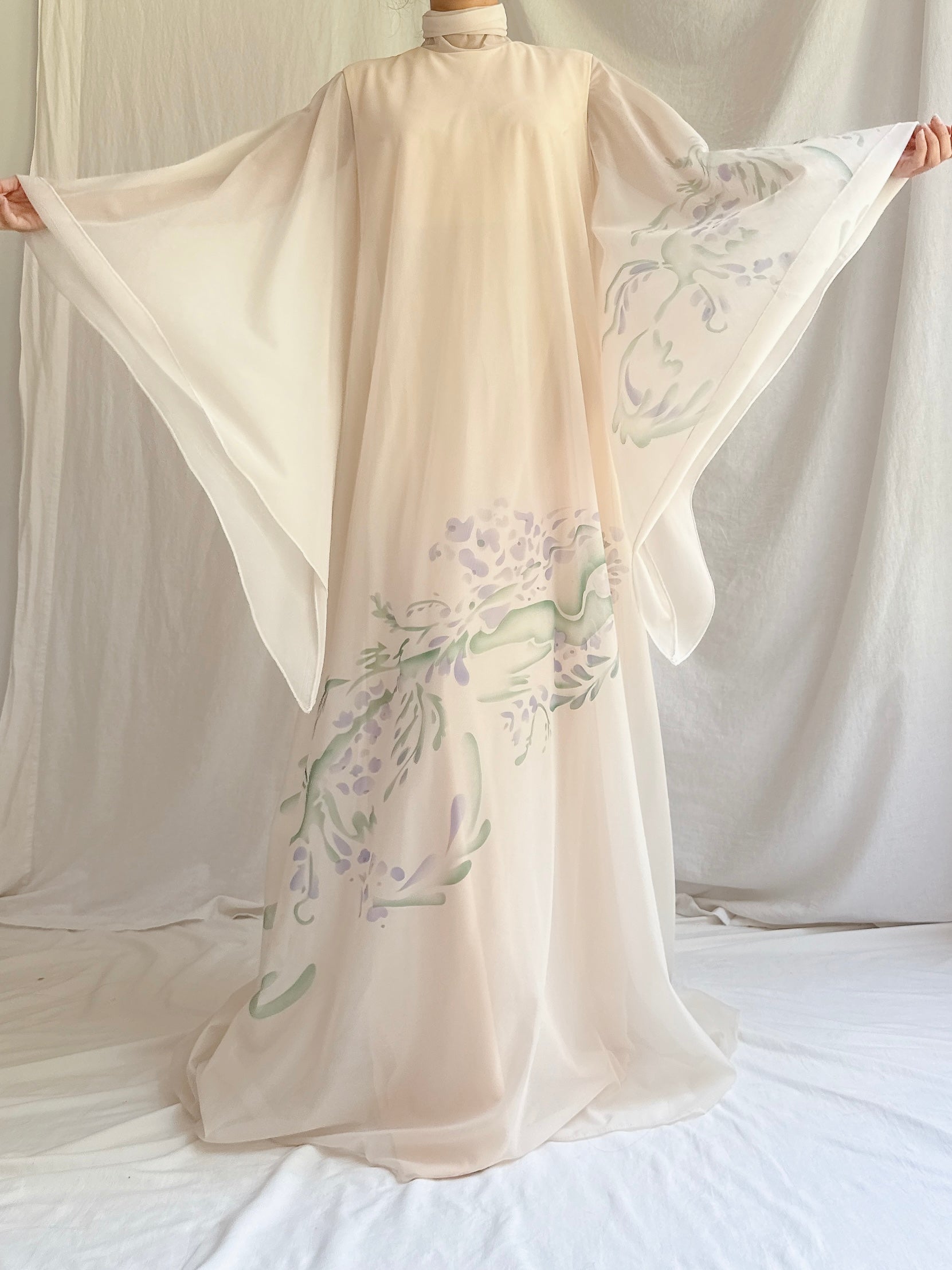 1960s Angel Sleeves Nylon Gown - M/L