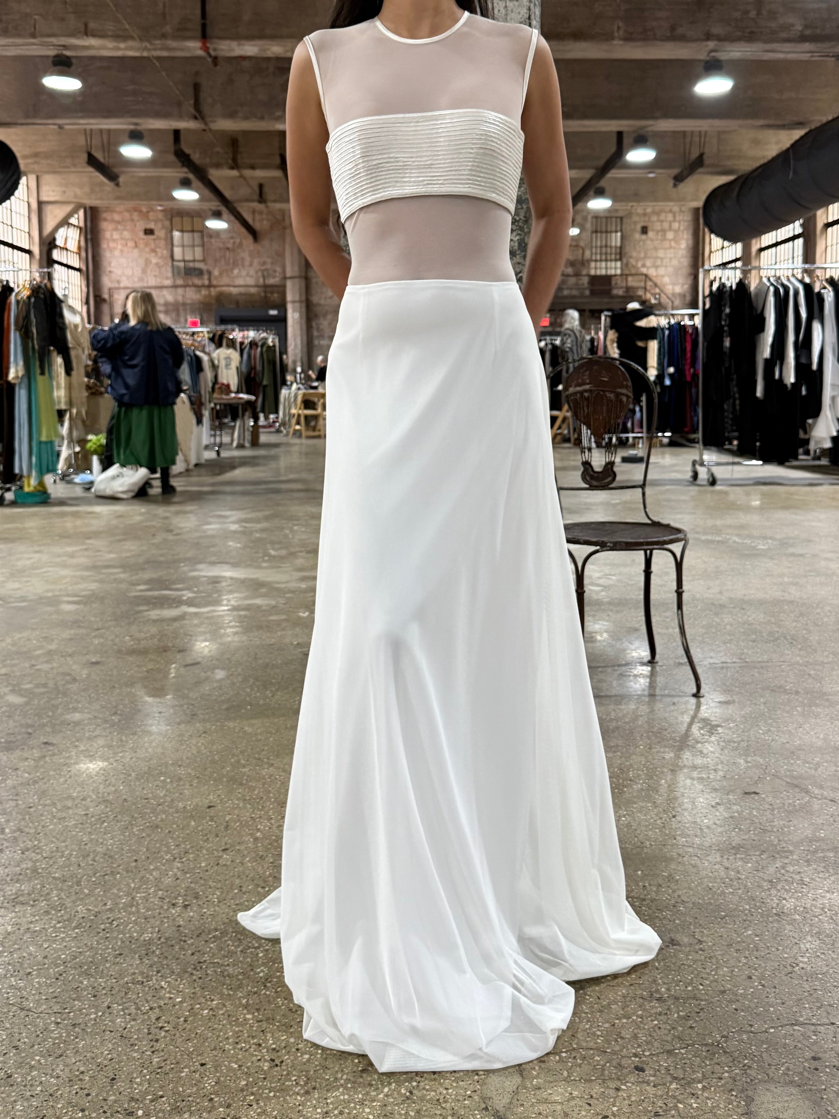 Vintage Illusion Jersey Gown - M