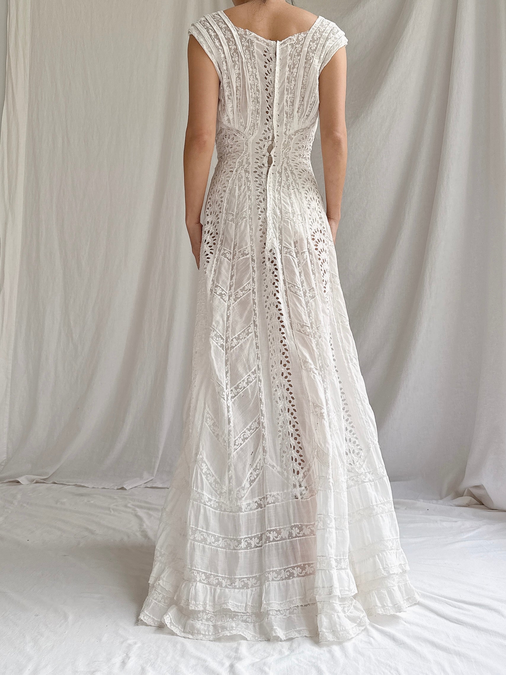 Antique Embroidery Eyelet Dress - XS