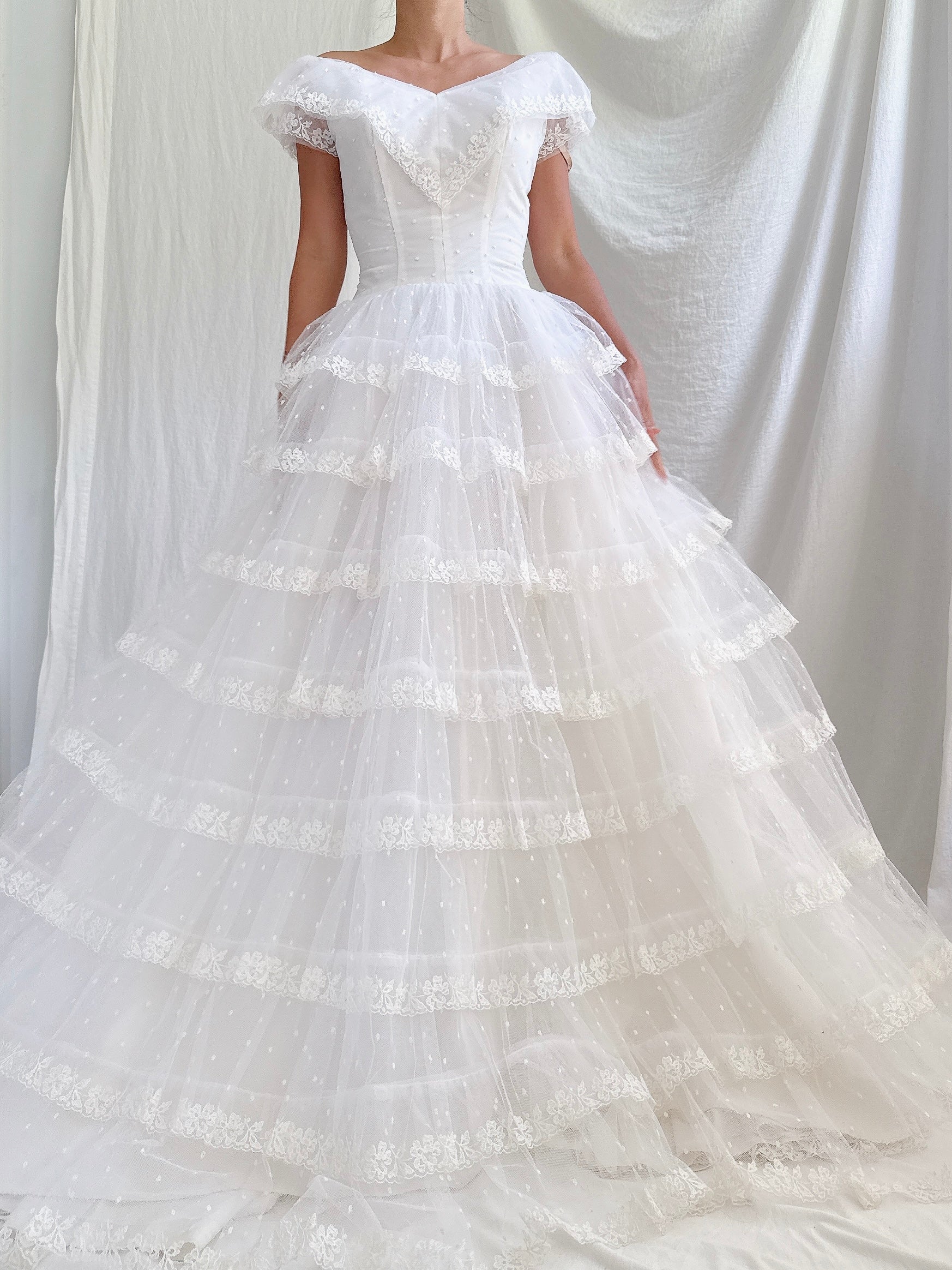 1950s Tier Tulle Dress - S