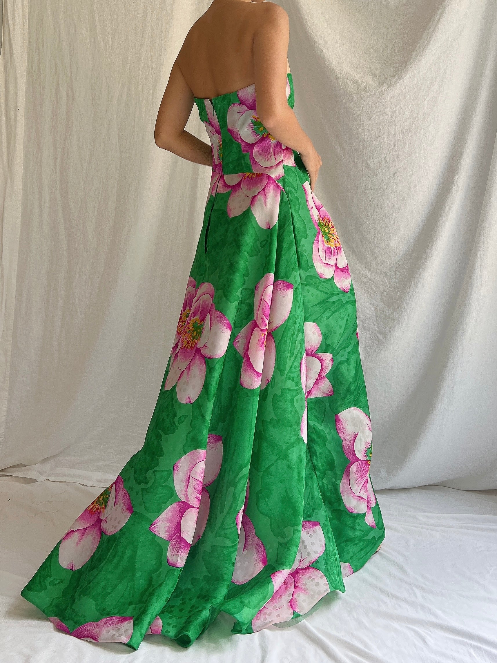 1990s Richilene Silk Organza Gown - S