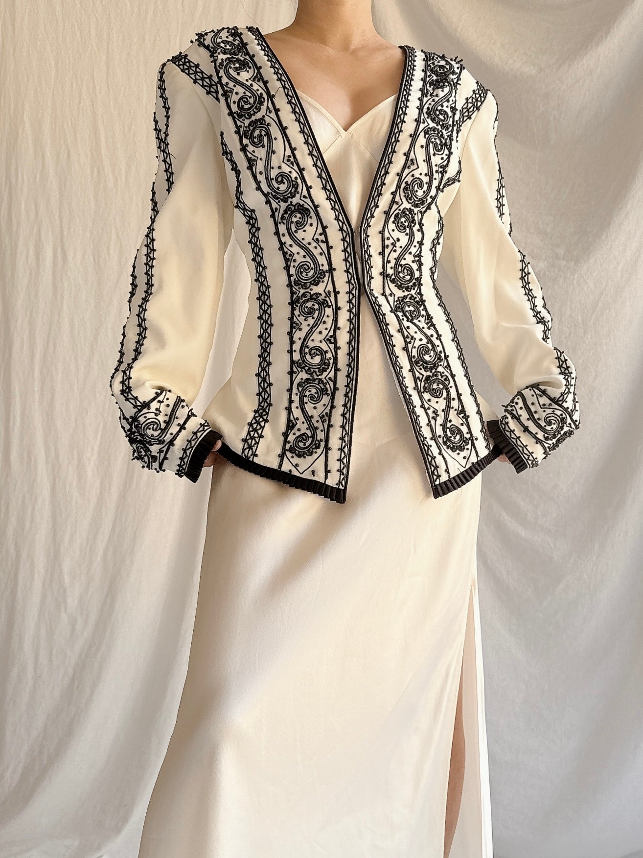 Vintage Oleg Cassini Beaded Blazer - M