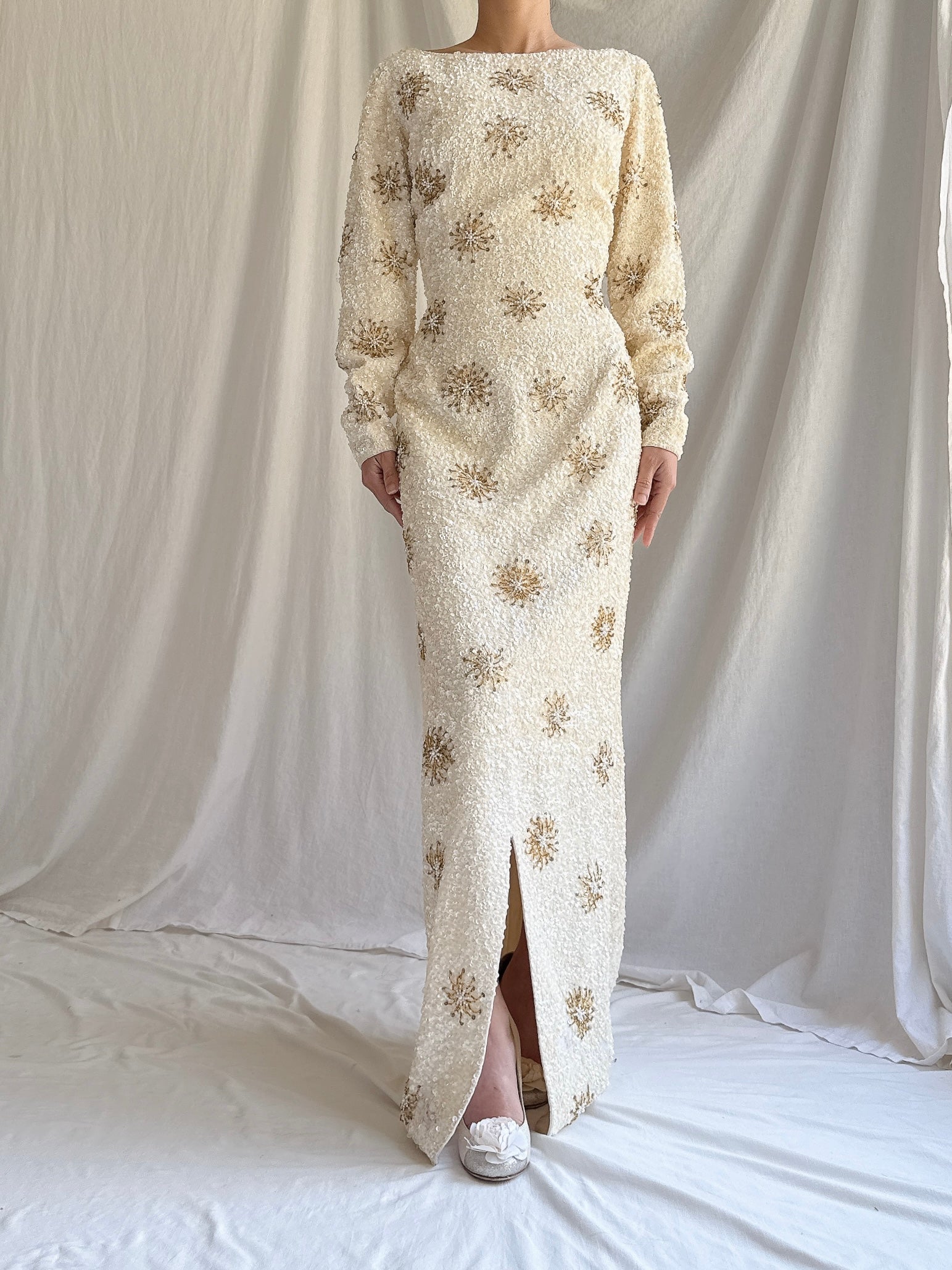 ivory beaded dress MILA Beaded Mini Dress