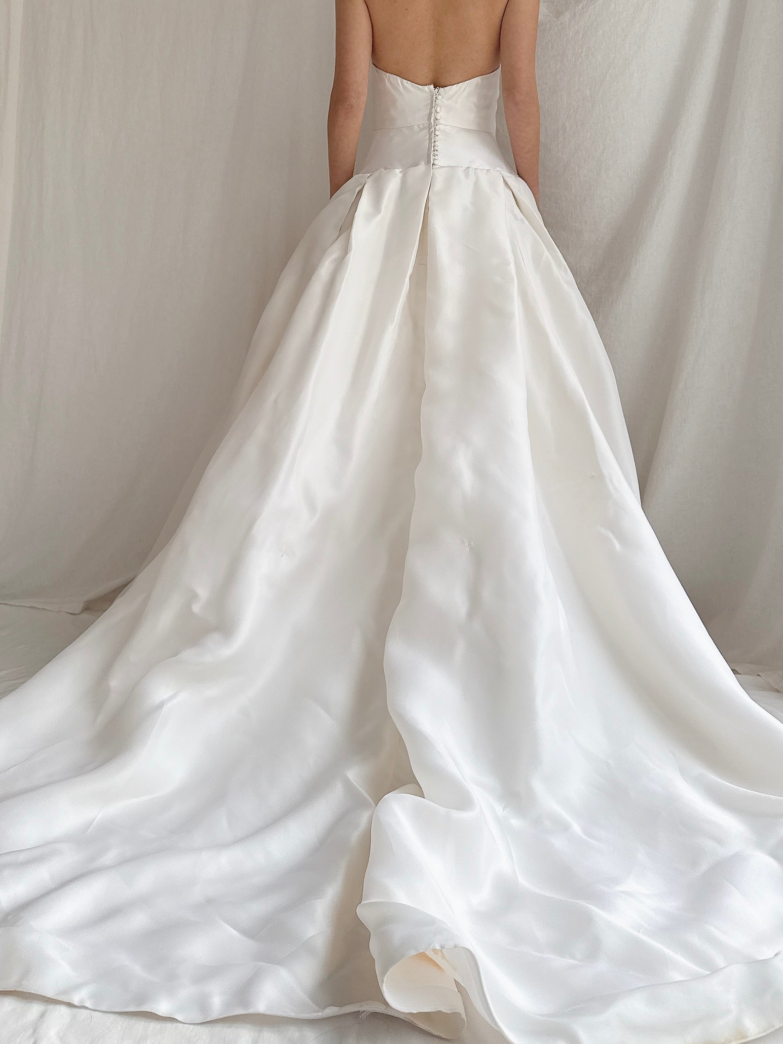 1990s Lazaro Mikado Silk Gown - S/6