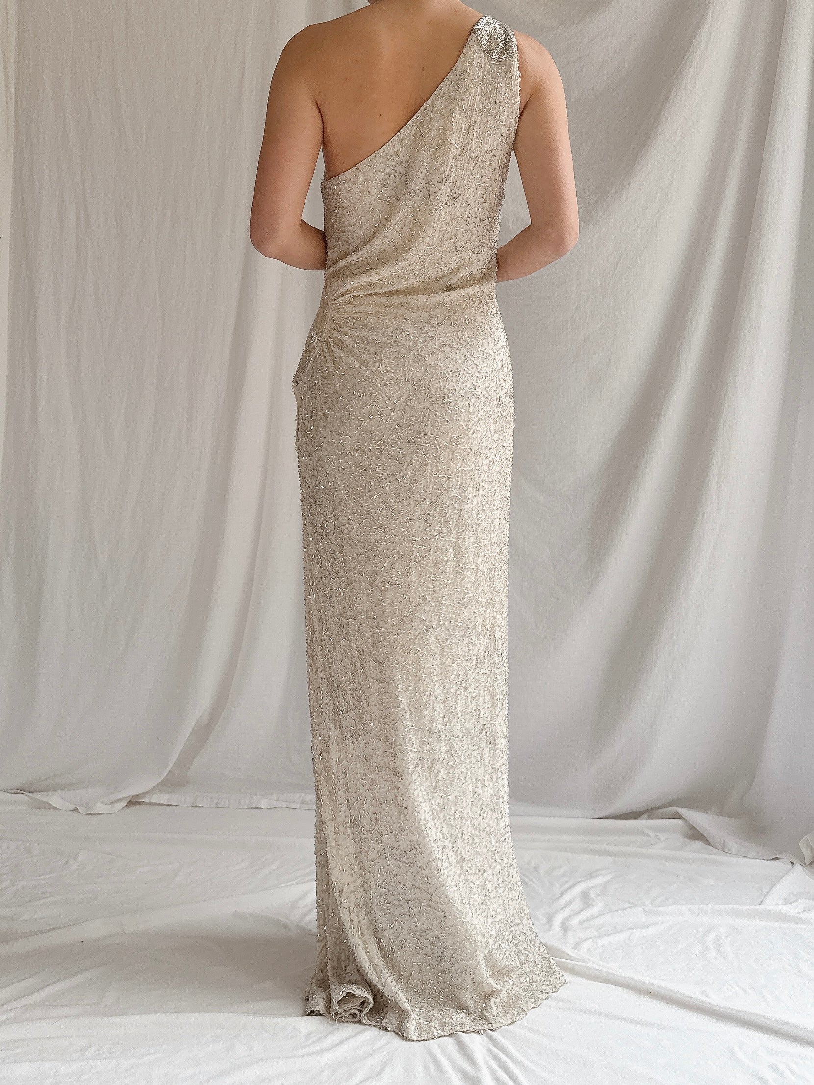 Vintage Silk Beaded Gown - XS/4