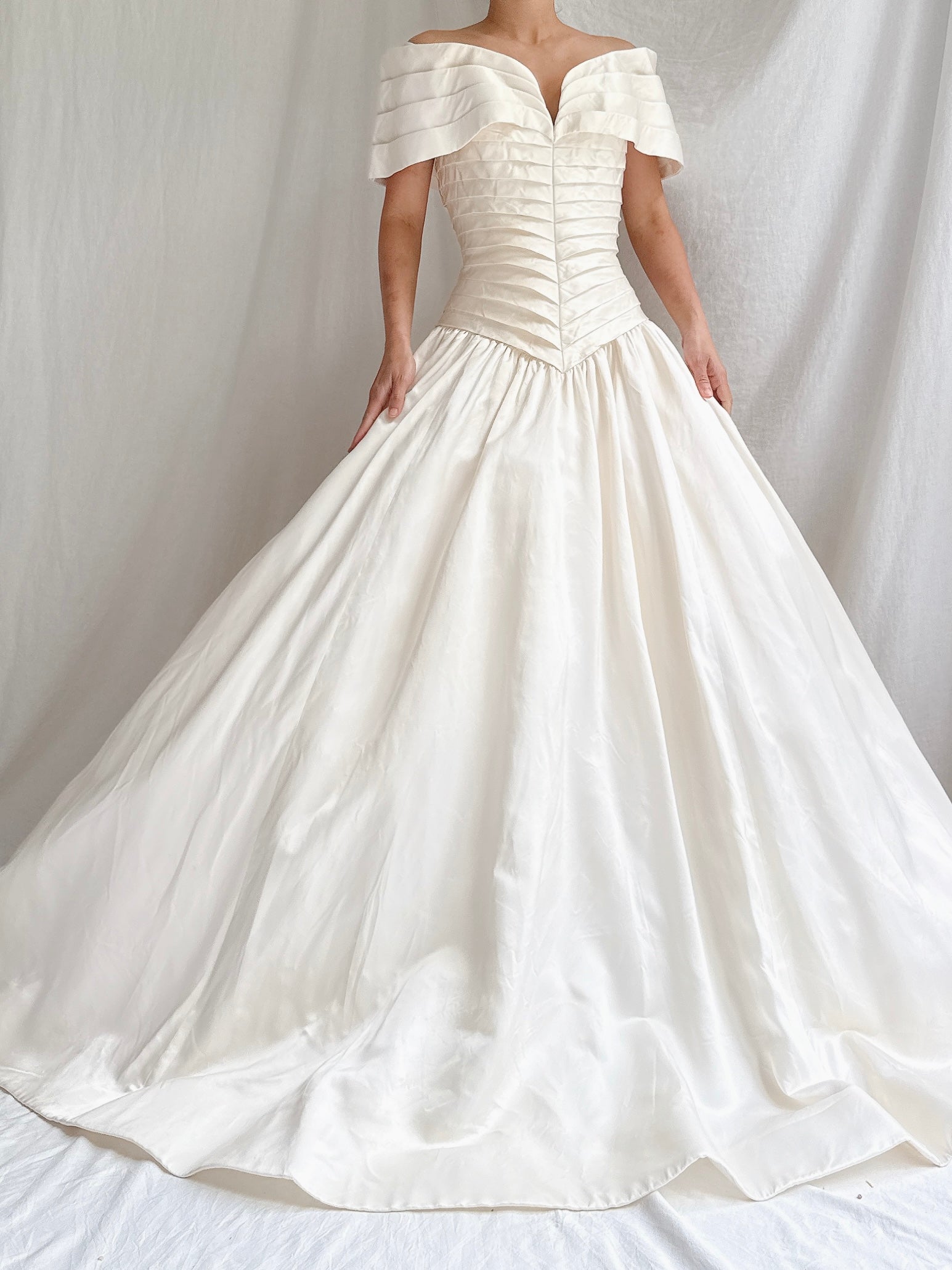 Vintage Scaasi Silk Off-the-Shoulder Gown - S