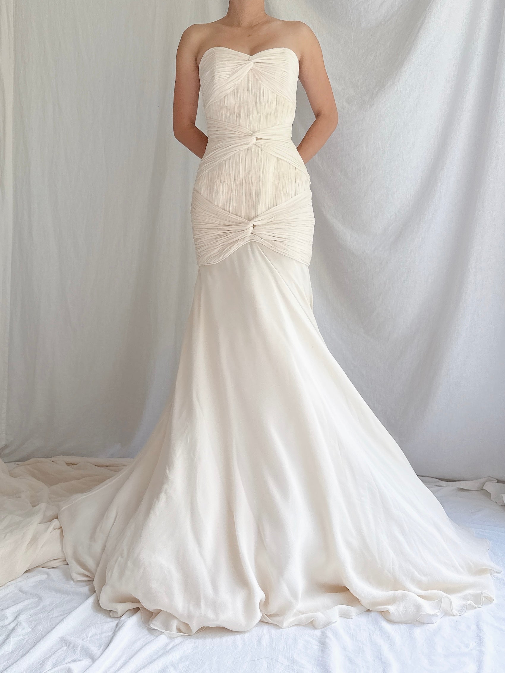 Vintage Rafael Cennamo Silk Draped Gown - S/4