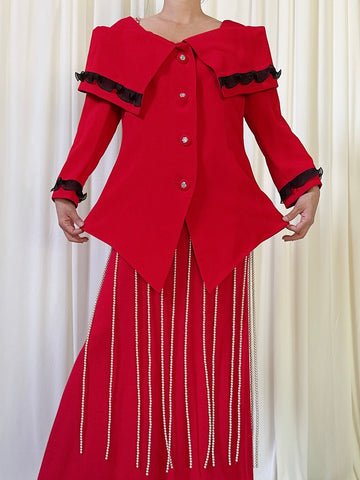 Vintage Claodia B Red Jacket - M