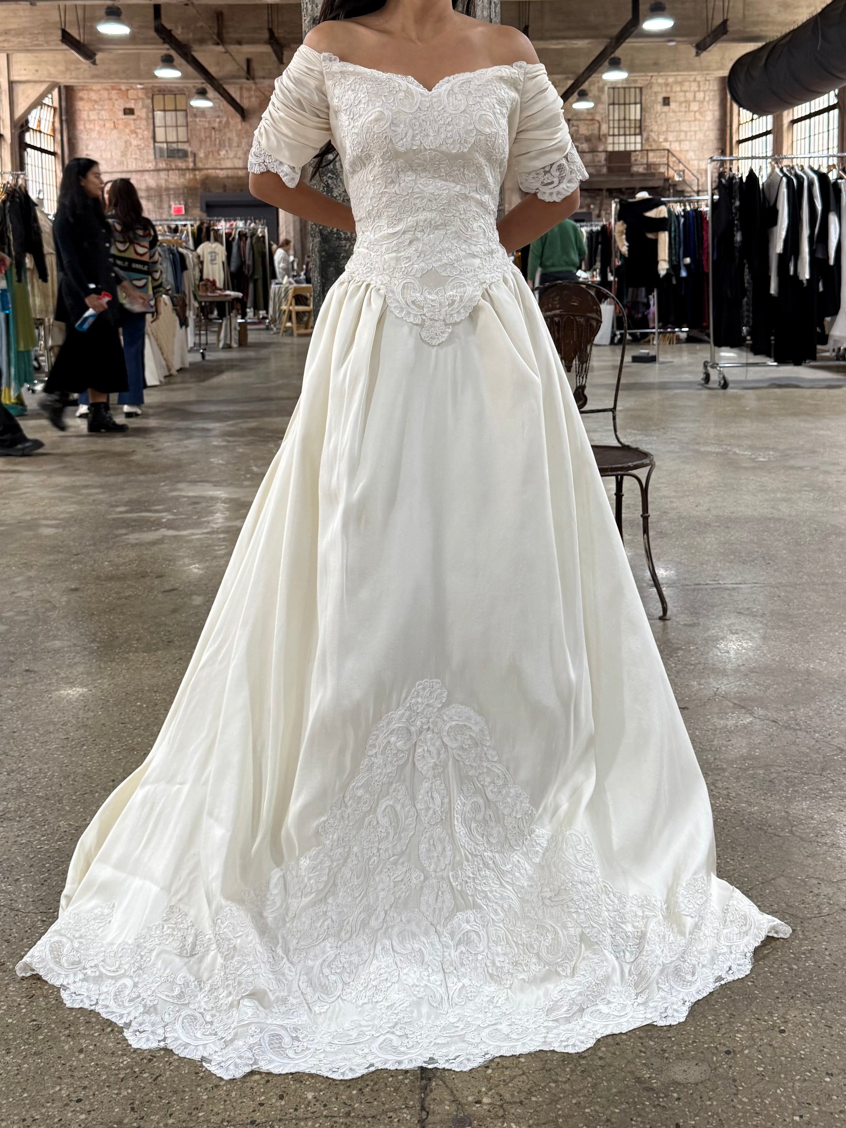 Vintage Silk and Lace Gown - S/6