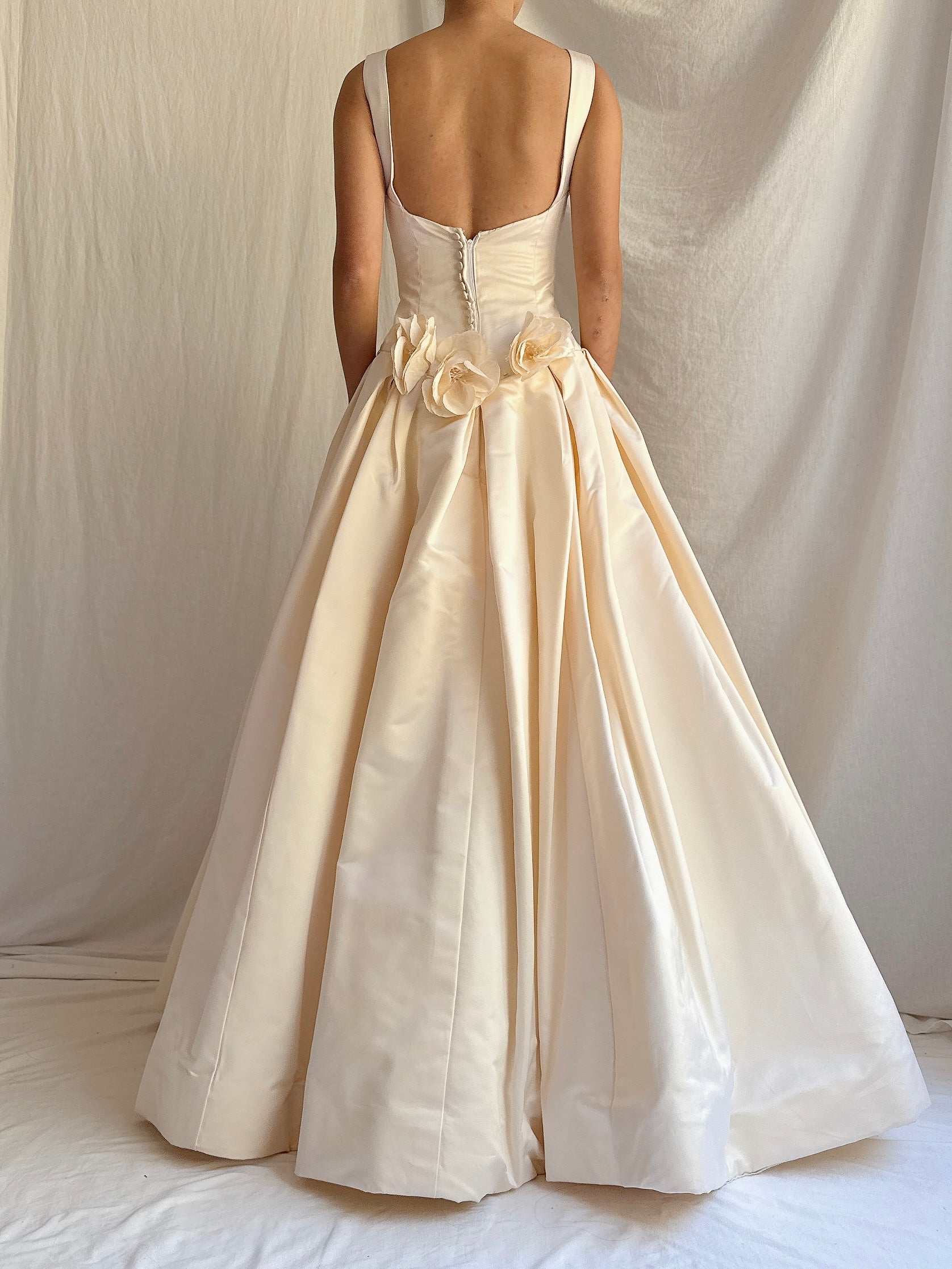 Square Neck Silk 2 Piece Gown - Size 10