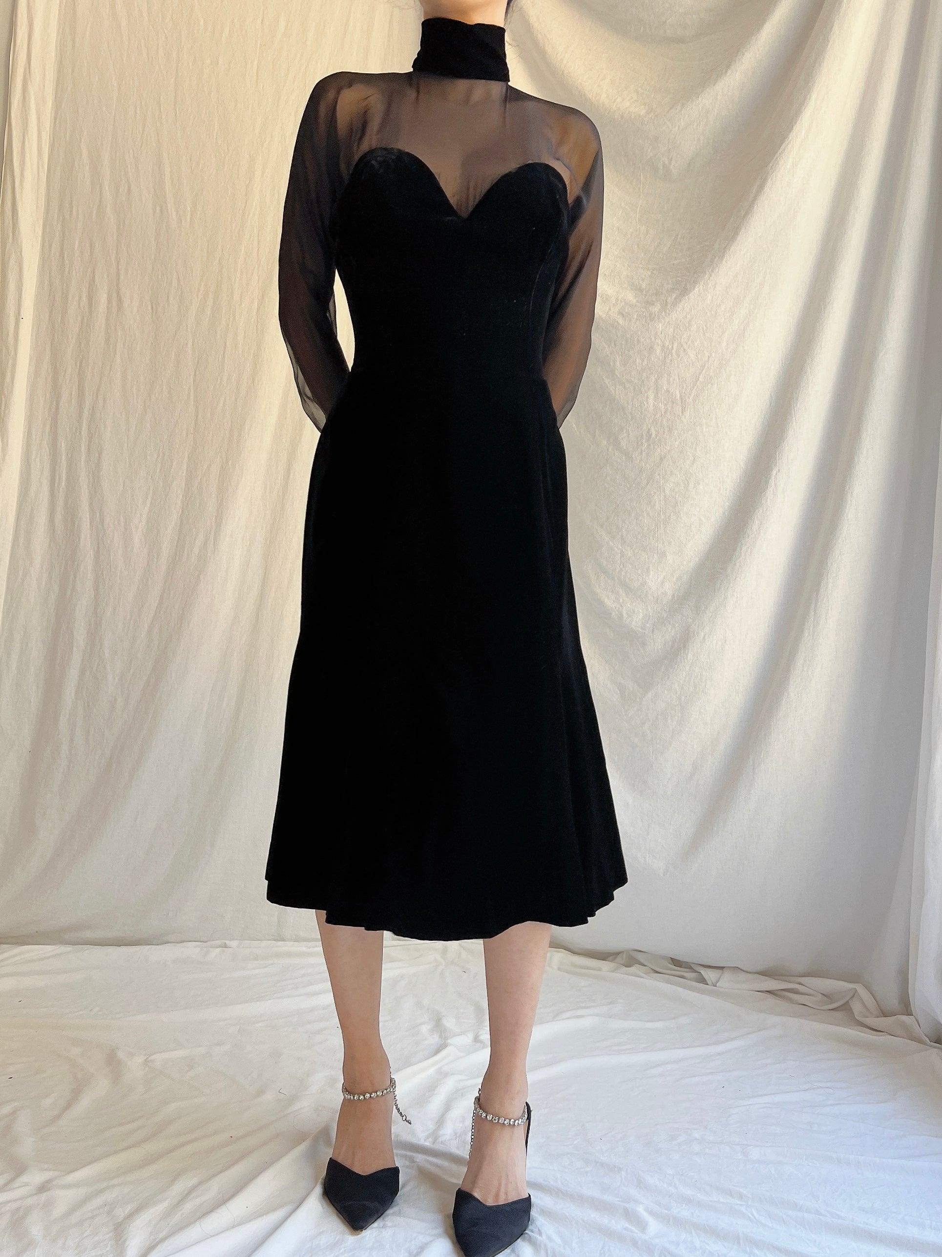 Vintage Oscar de la Renta Silk Velvet Dress - L