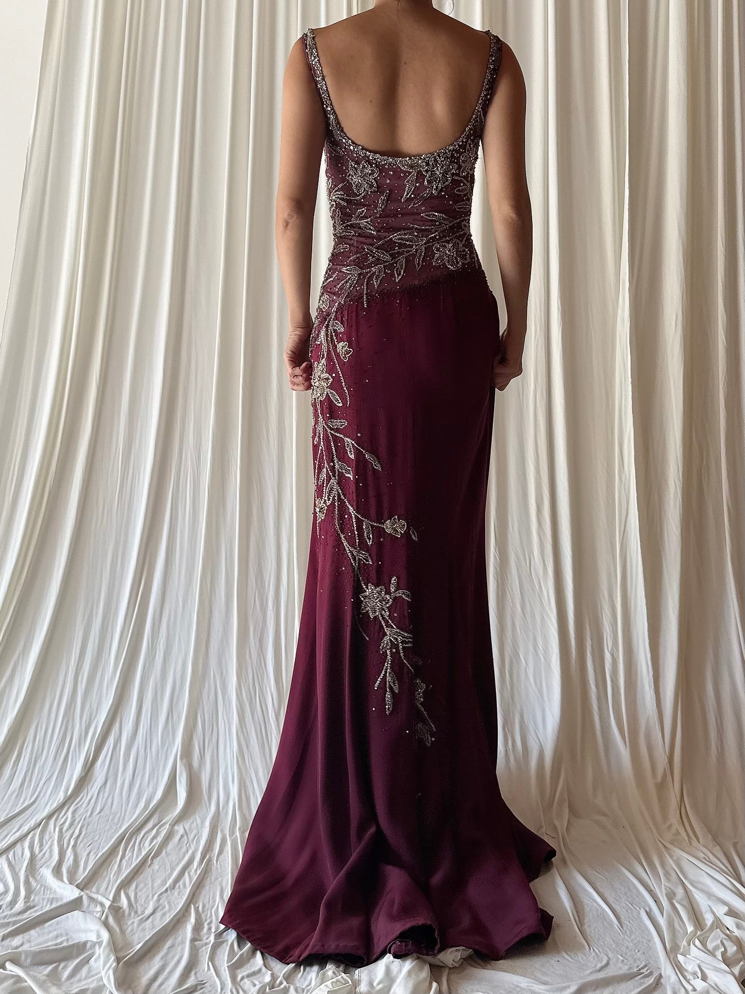 Vintage Steven Yerrick Burgandy Gown - US 6