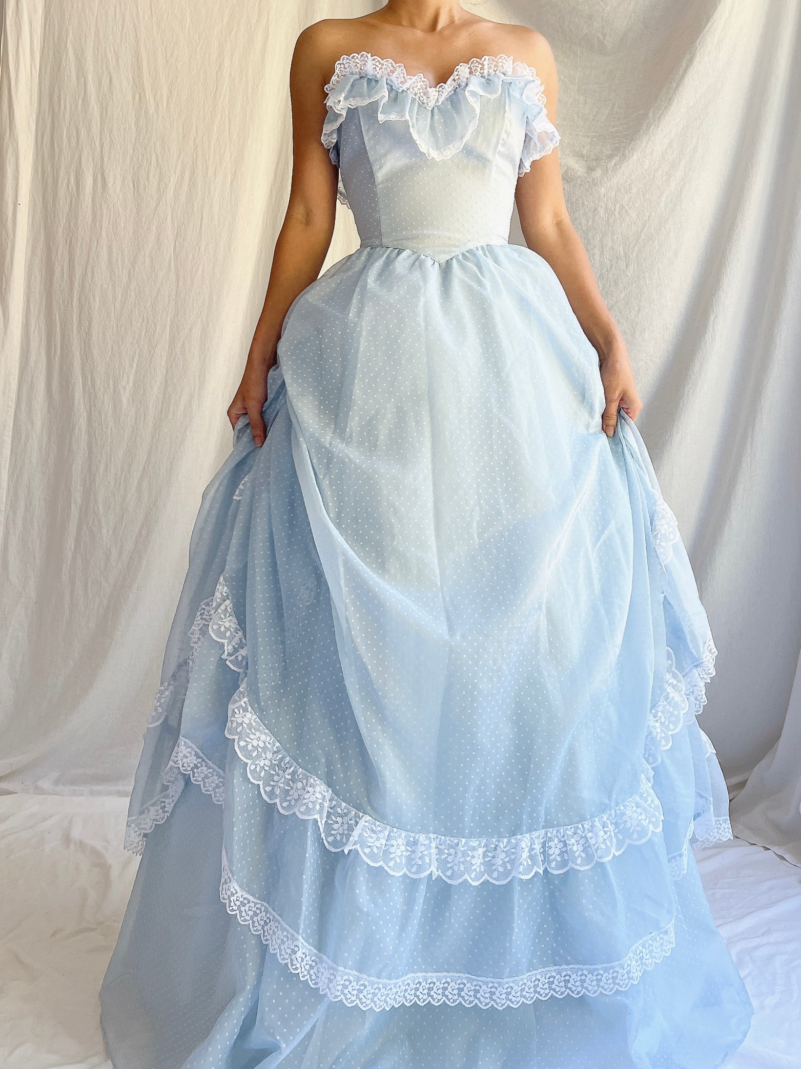 Vintage Gunne Sax Blue Corset Dress - XS/S