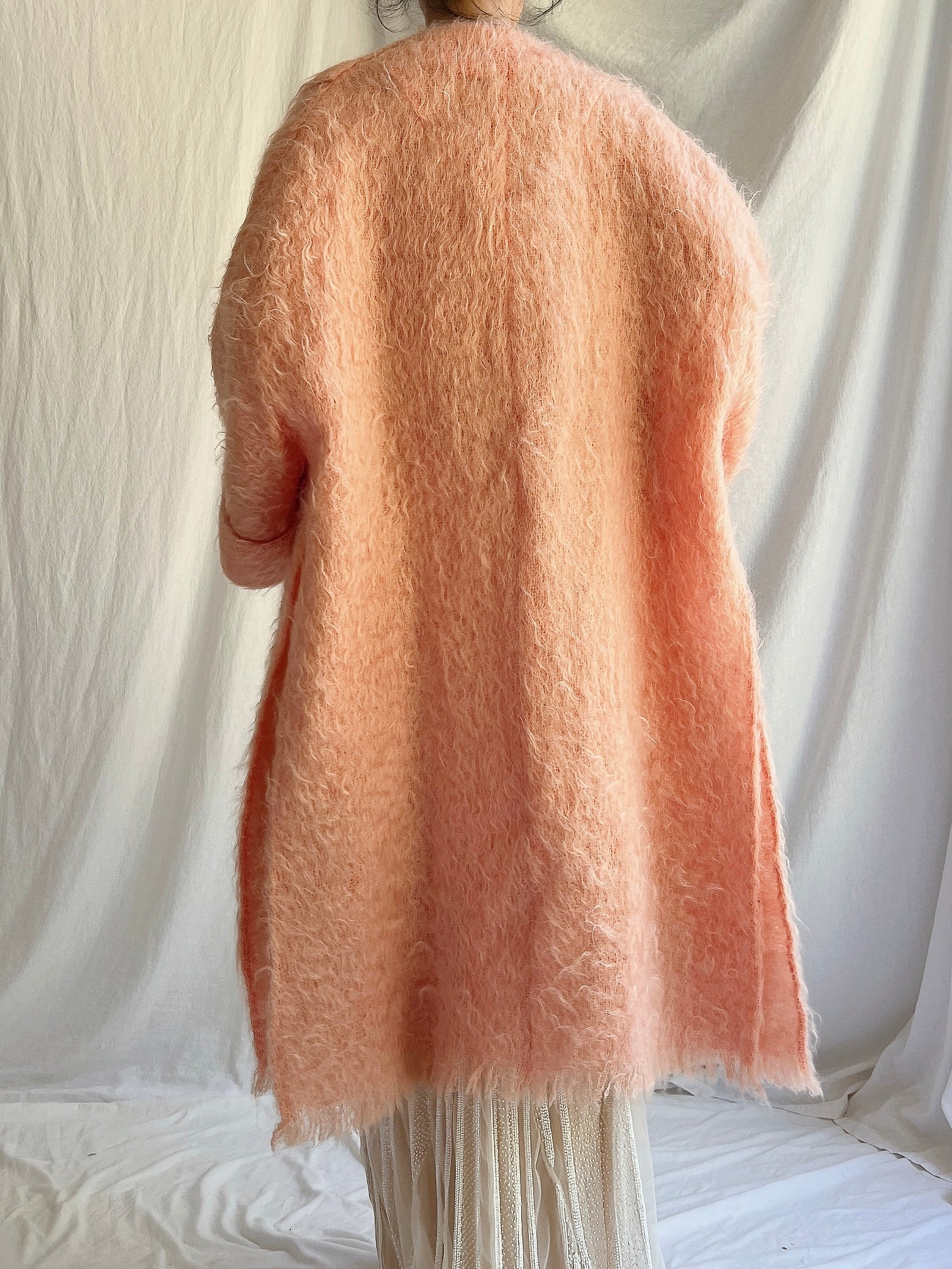 1950s Sherbet Mohair Coat - M