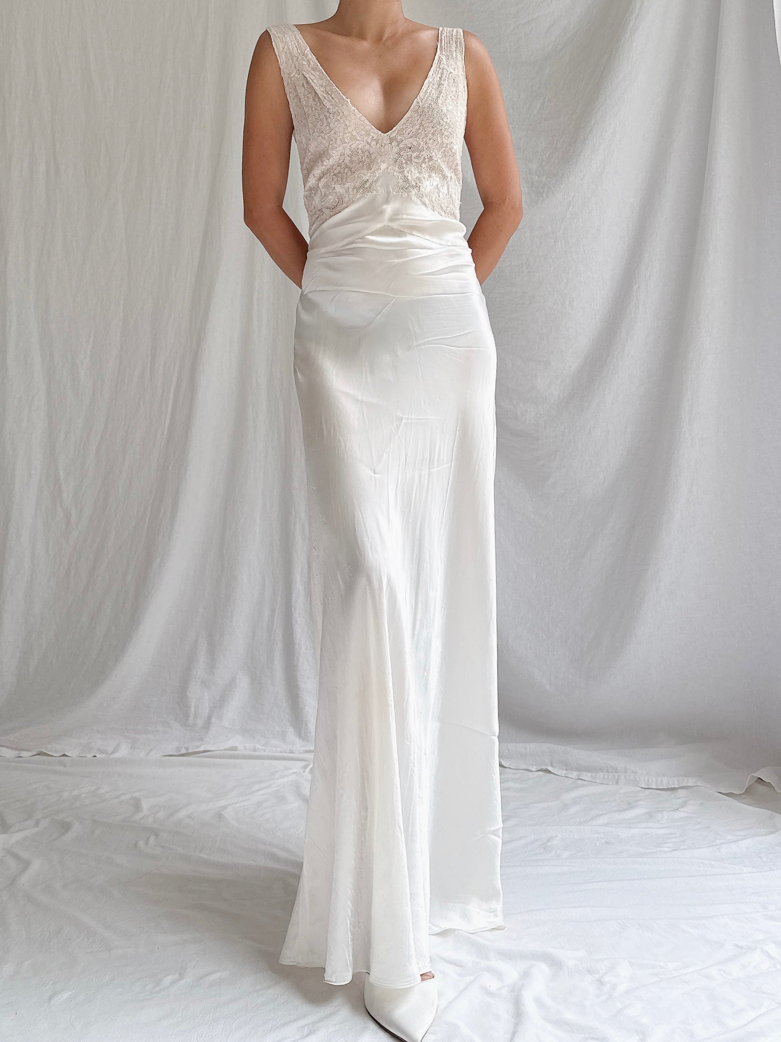 1930s Satin Slip Dress - S